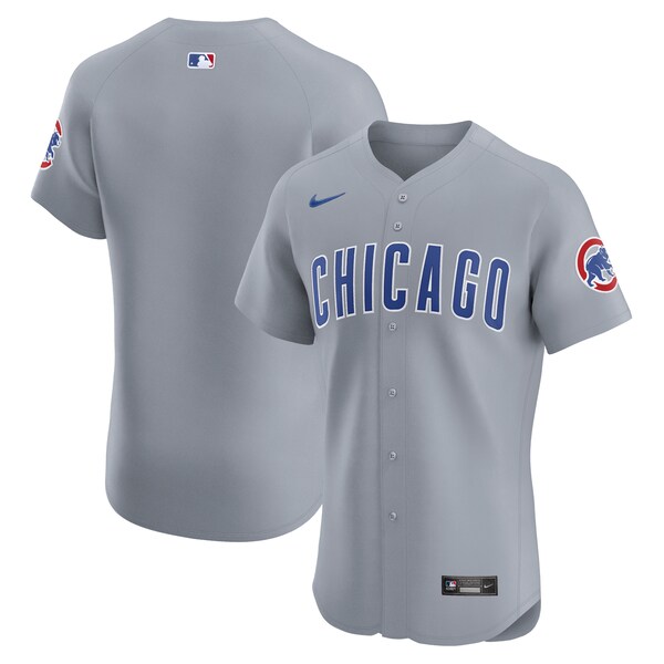 Chicago Cubs Nike Road Vapor Premier Elite Patch Jersey - Gray
