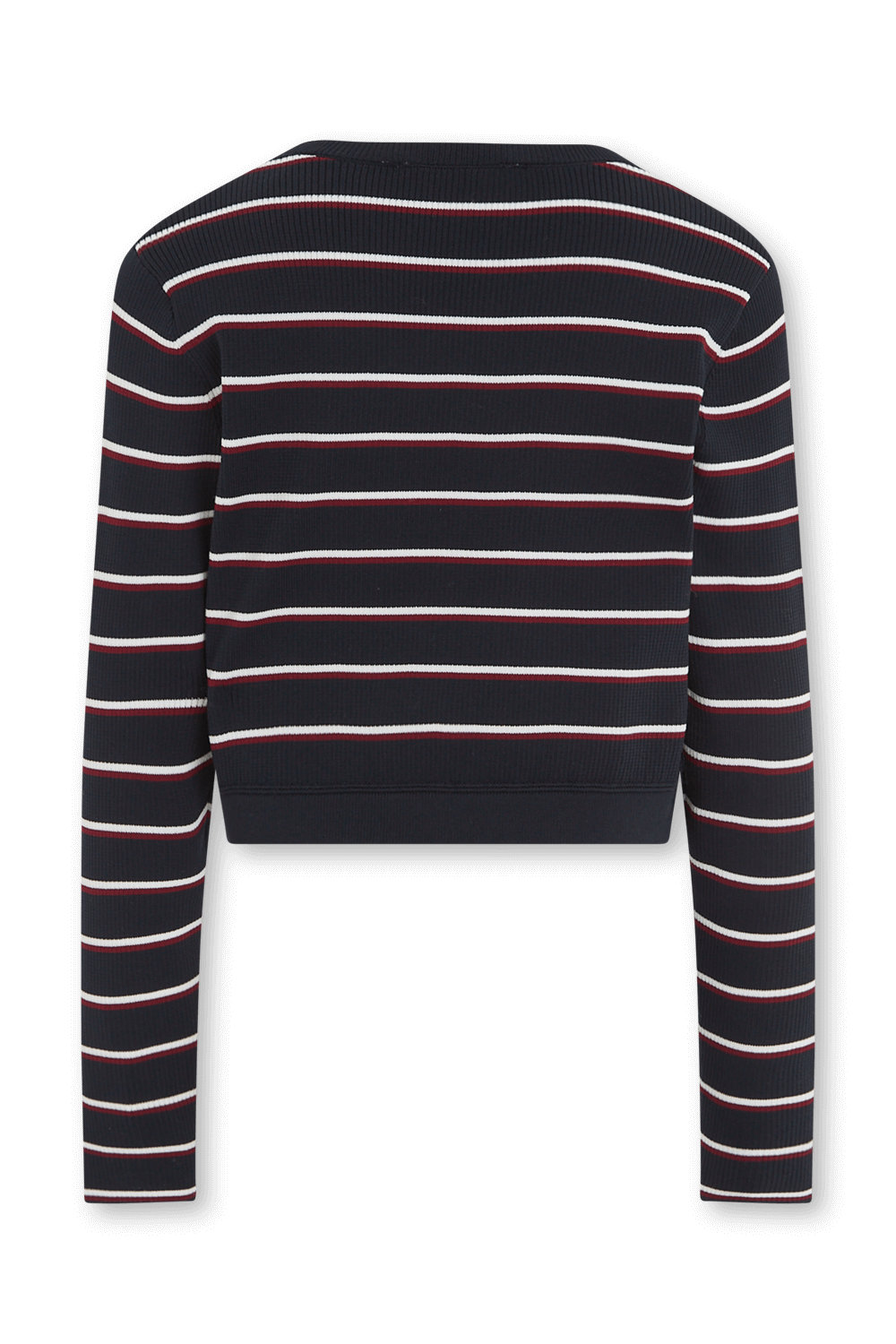 TOMMY HILFIGER KIDS סריג קרופ מפוליאסטר ממוחזר - גילאי 8-16 שנים