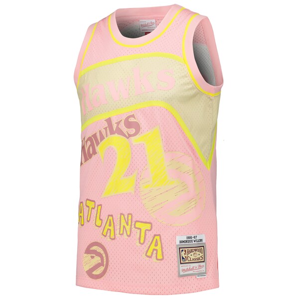 Dominique Wilkins Atlanta Hawks  1986/87 Swingman Sidewalk Sketch Jersey - Pink