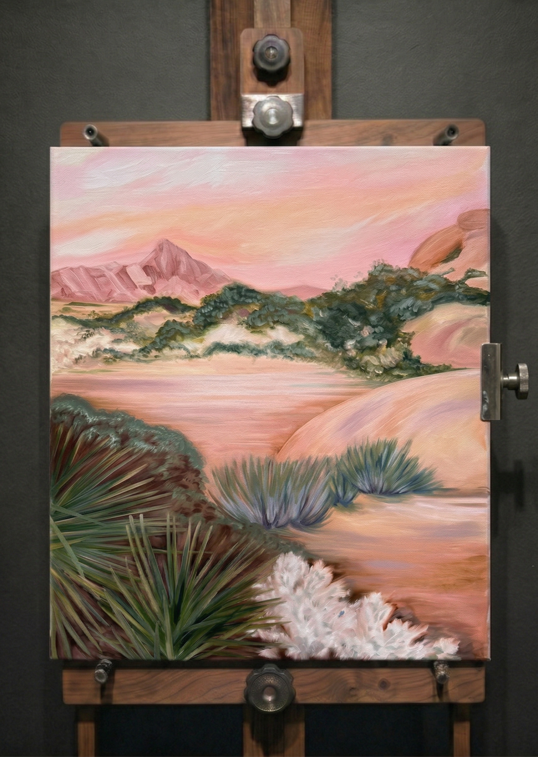 Pastel Desert Sunset Landscape Hand-Painted Oil Painting - casso - casso