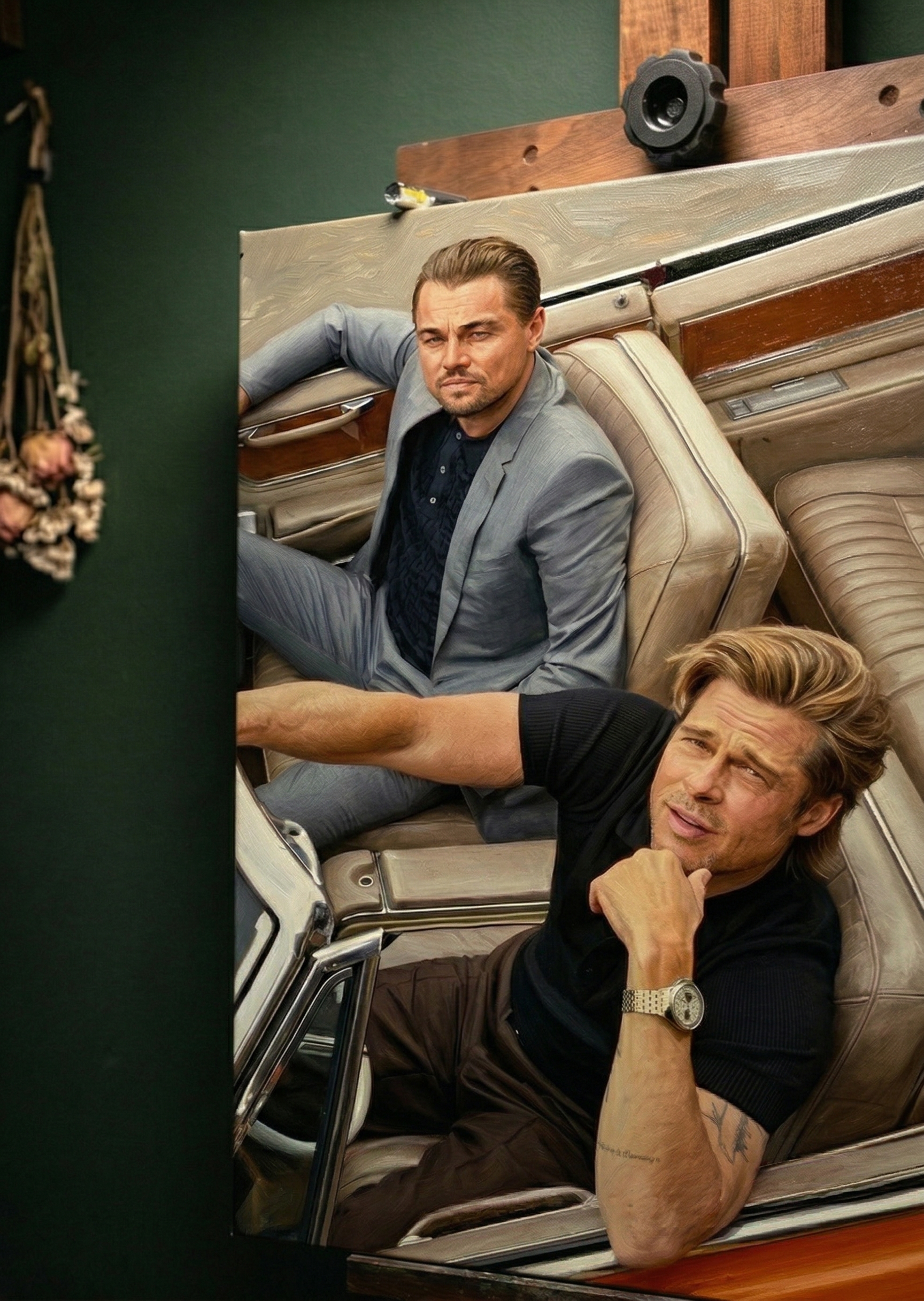 Hollywood Legends Classic Portrait - Hand-Painted Oil Painting by Casso - casso