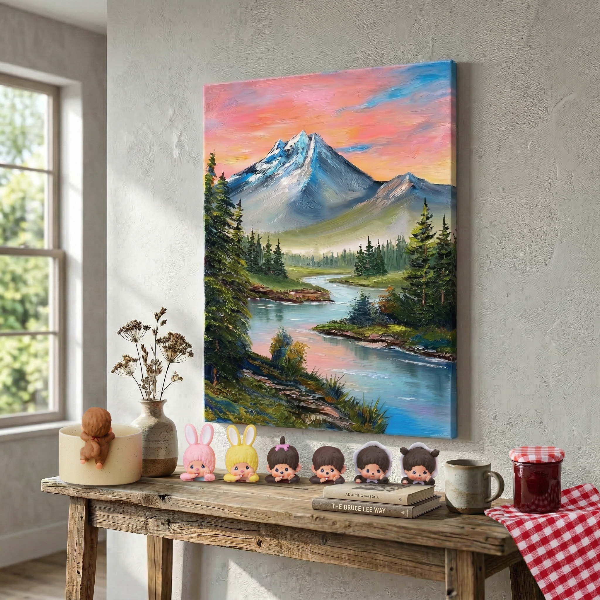 The Art of Eclectic Decor: Styling Monchhichi Hippers Decorative Mini Figures with Casso Oil Paintings - casso