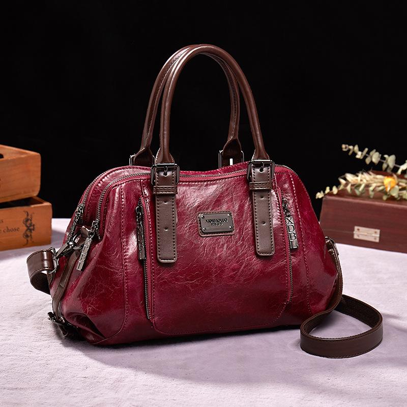 Retro fashion carry crossbody can adjust large capacity multi-layer bag