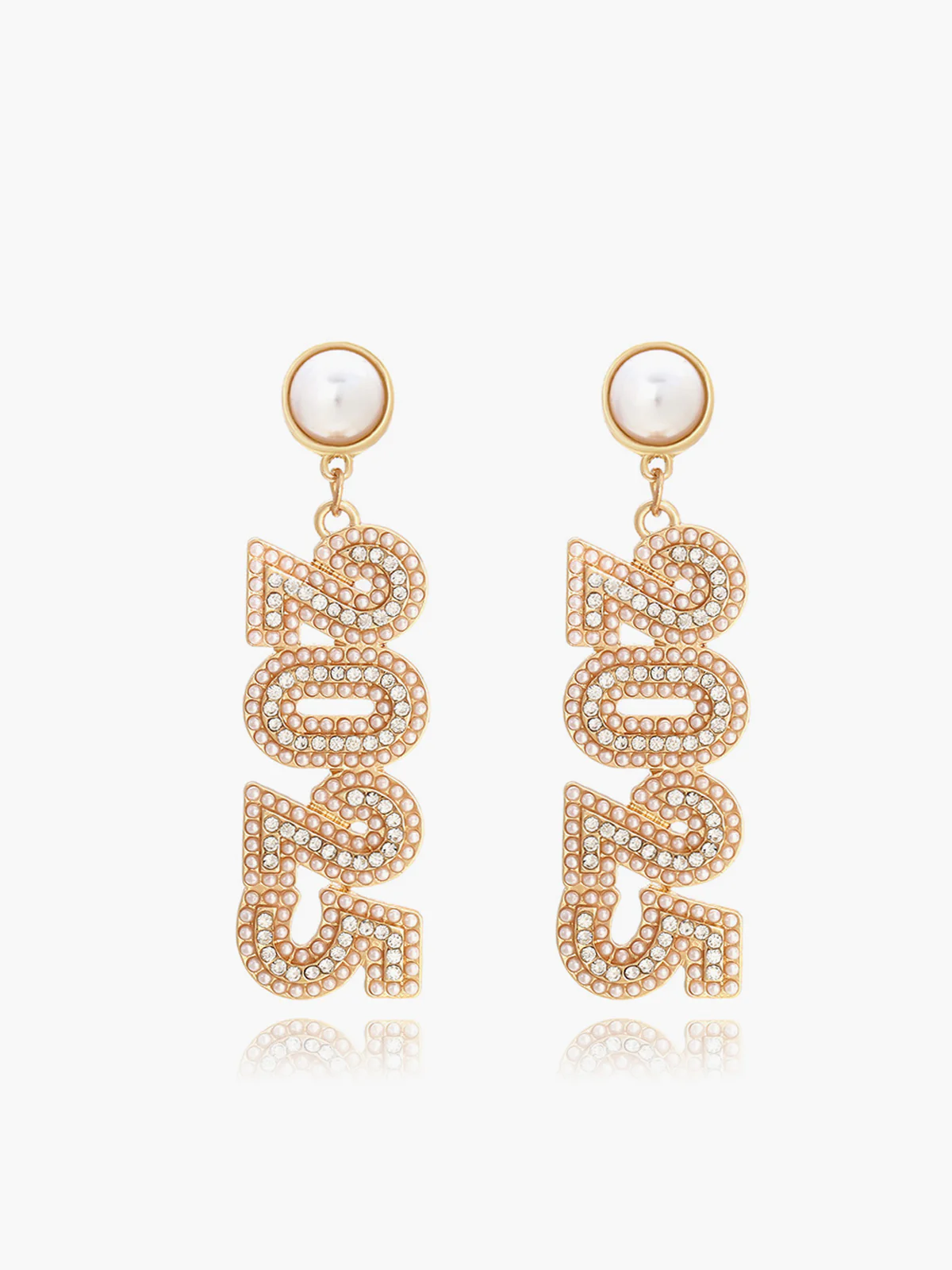 Rhinestone 2025 New Year Drop Earrings