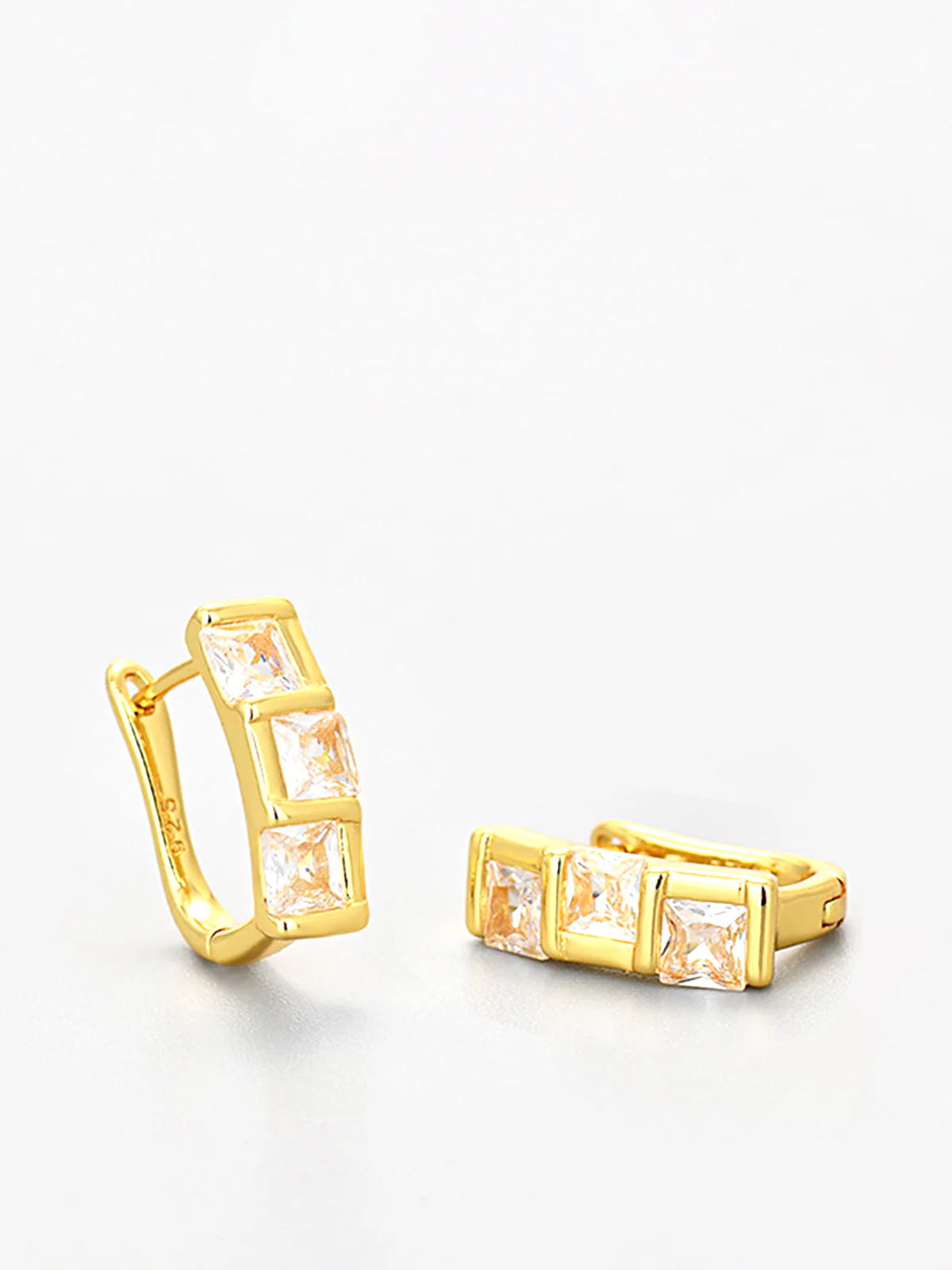 Elegant Square Zircon Hoop Earrings