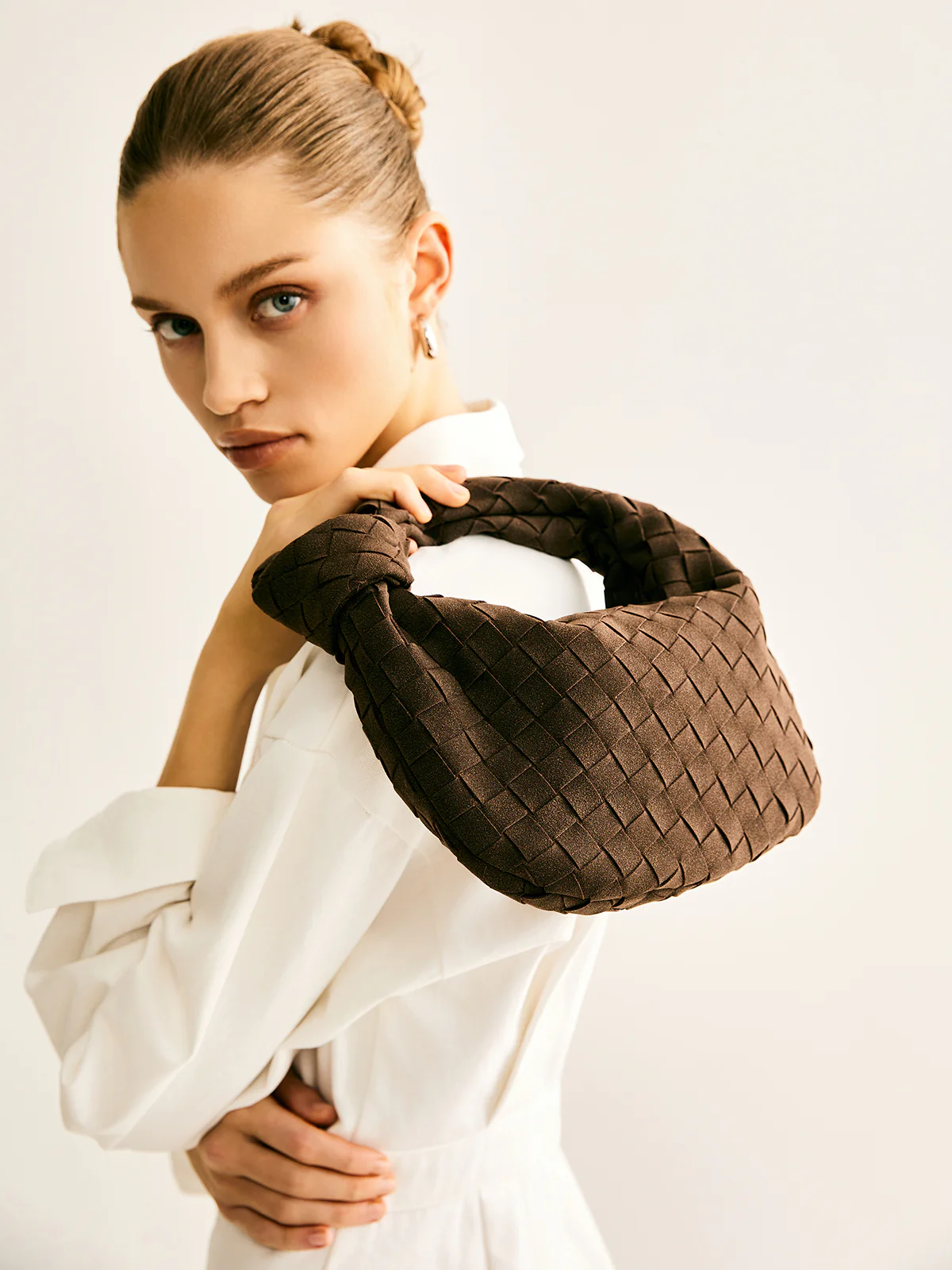 Rounded Woven Knotted Bag