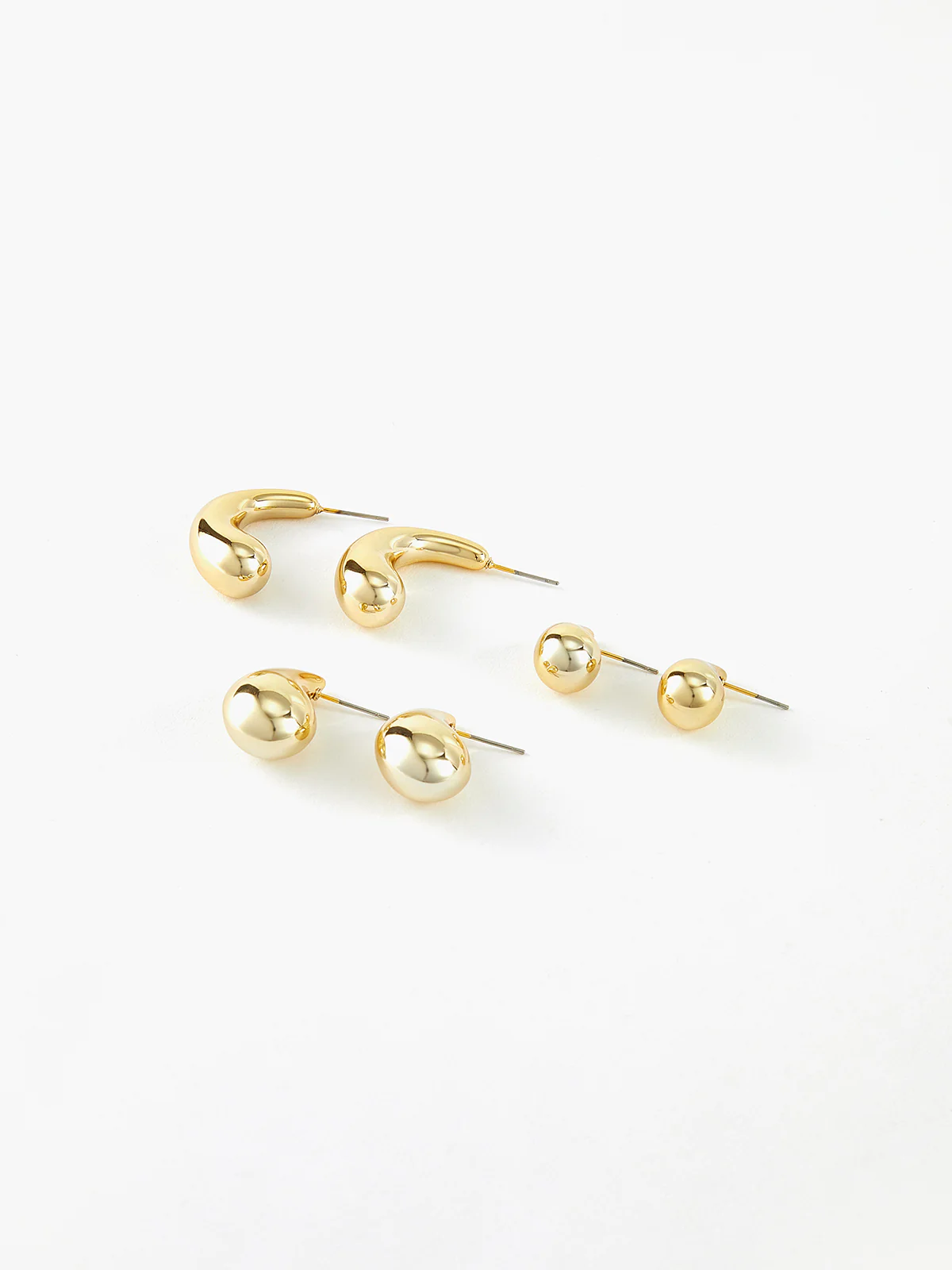 3pcs Water Drop Stud Earrings