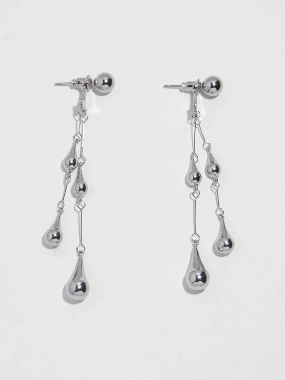 Water Drop Tassel Stud Earrings