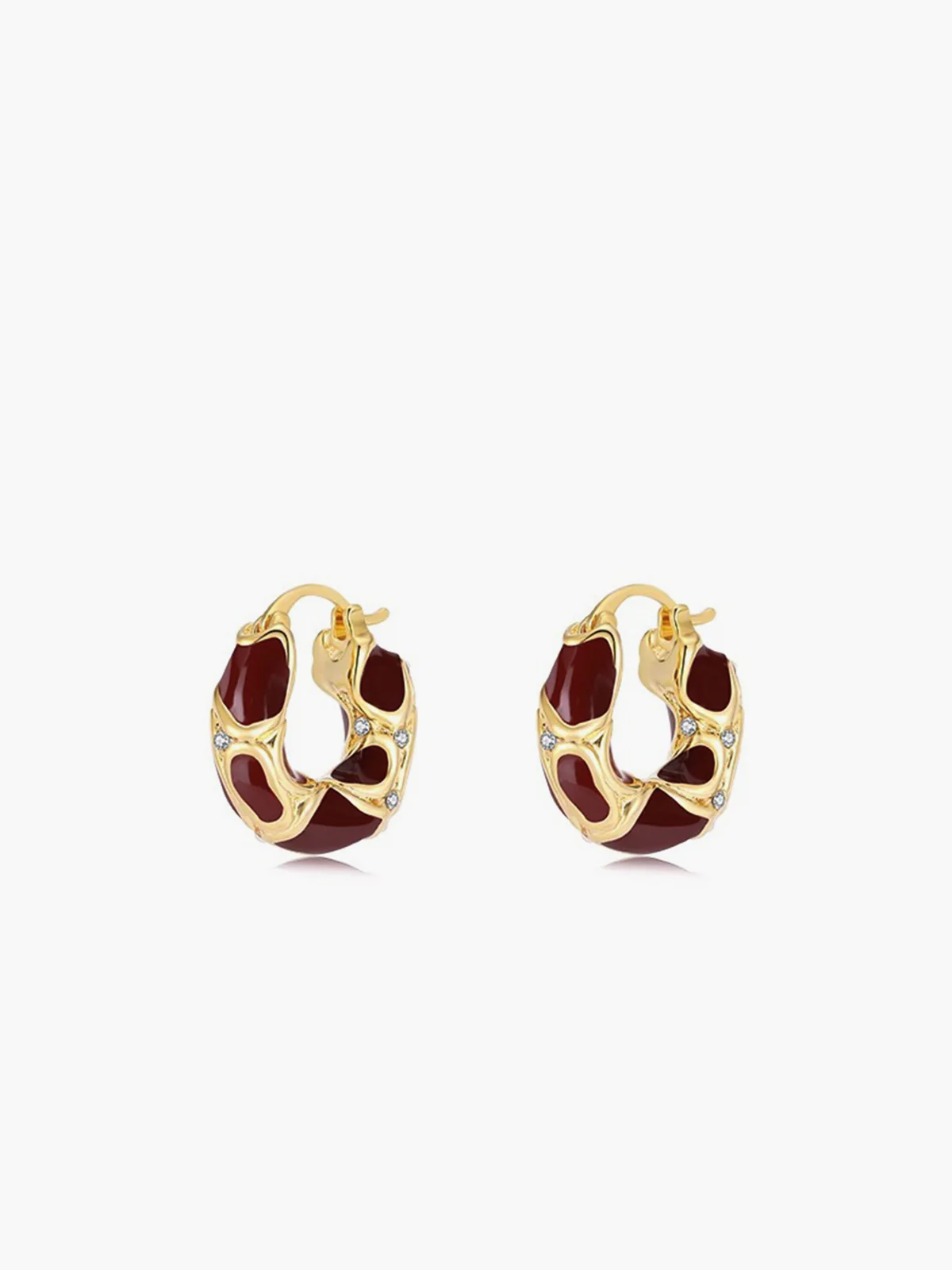 Chunky Golden Frame Hoop Earrings