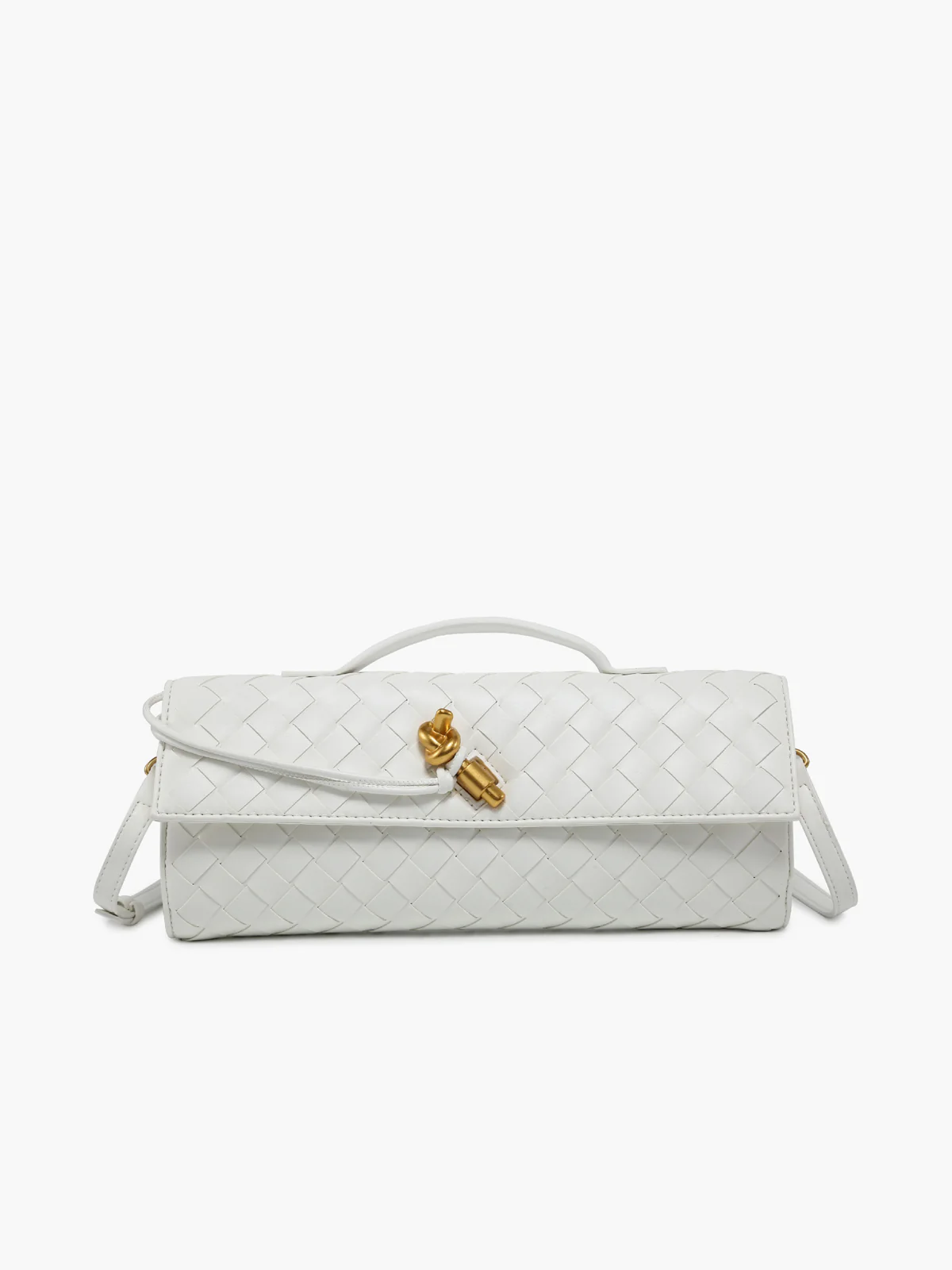 Two Way Woven Flap Clutch Shoulder Bag