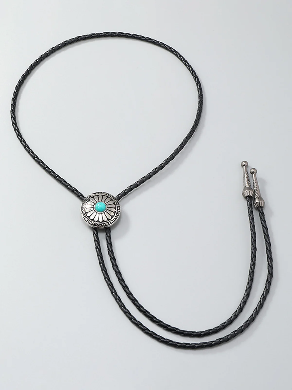 Vintage Turquoise Sunflower Pendant Necklace