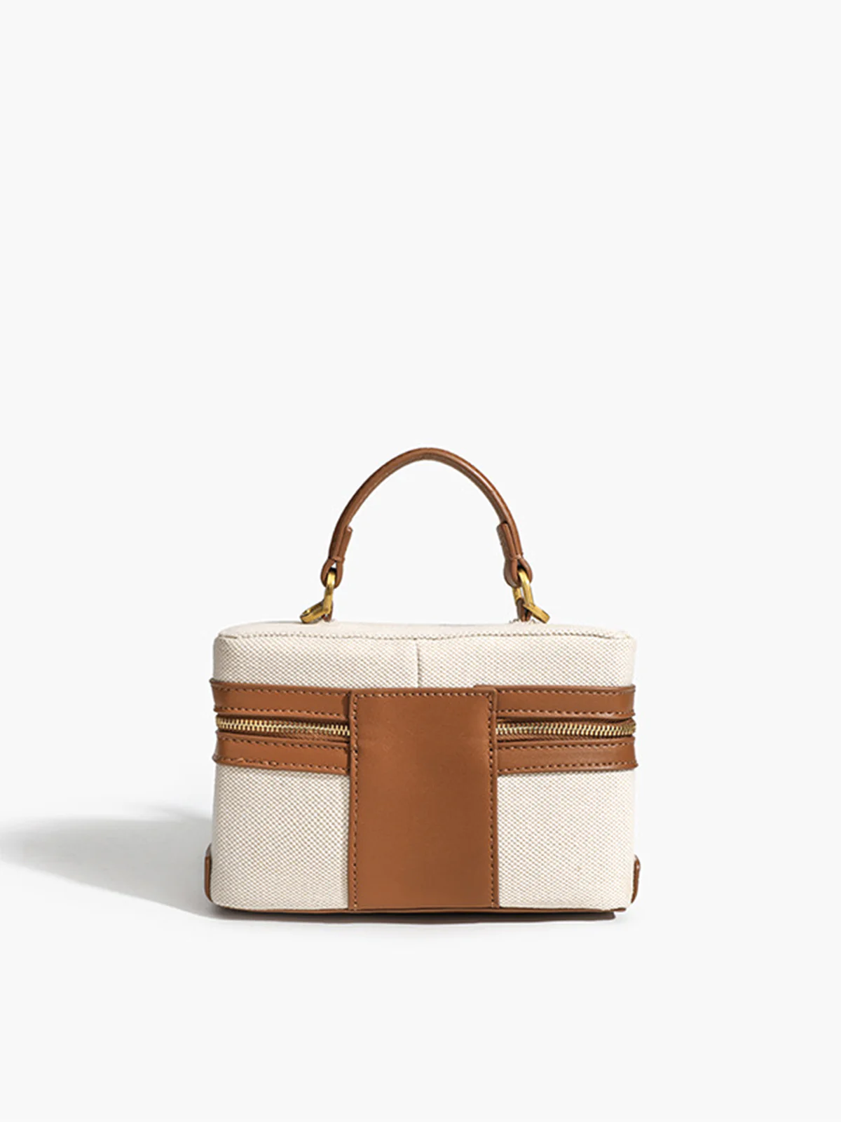Dual-Tone Zippered Crossbody Bag