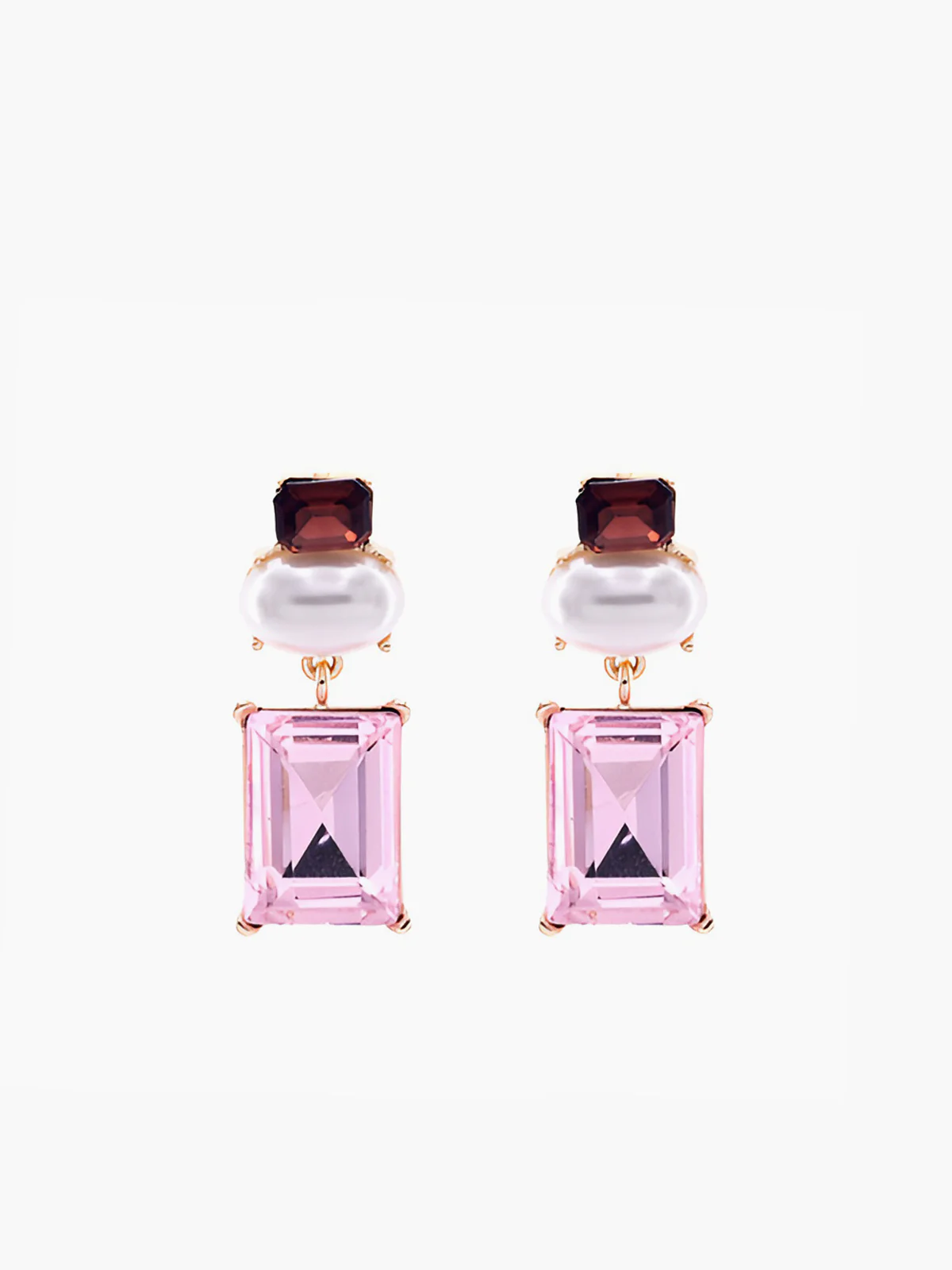 Geometric Rhinestone Drop Earrings