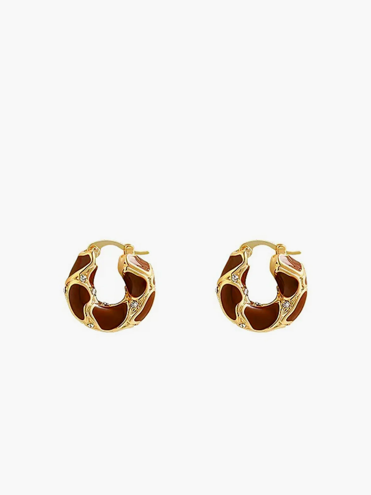 Chunky Golden Frame Hoop Earrings