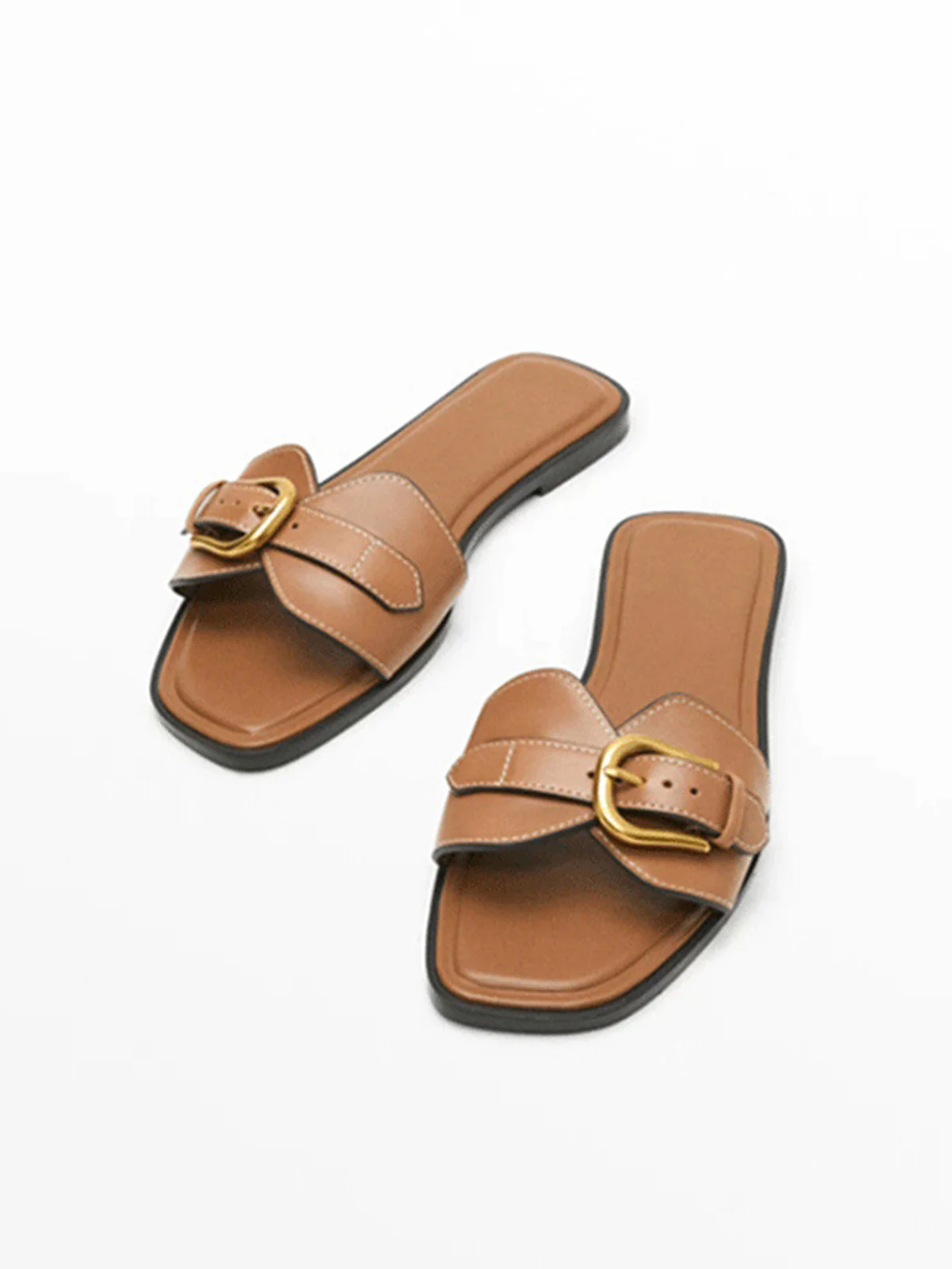Buckled Strap Slide Sandals