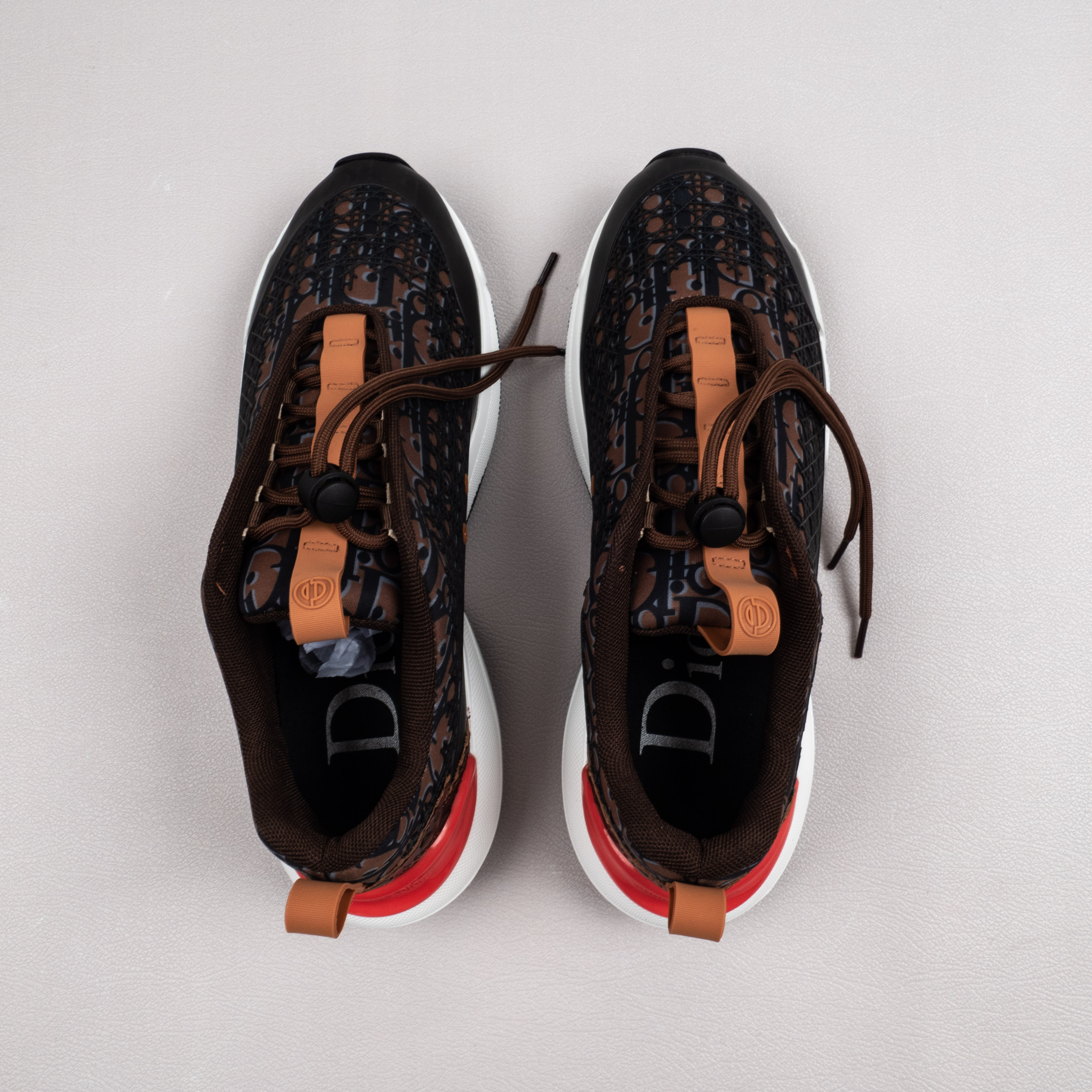 Footwear for men and women DlOR Athleisure dad shoes elasticated lace brown