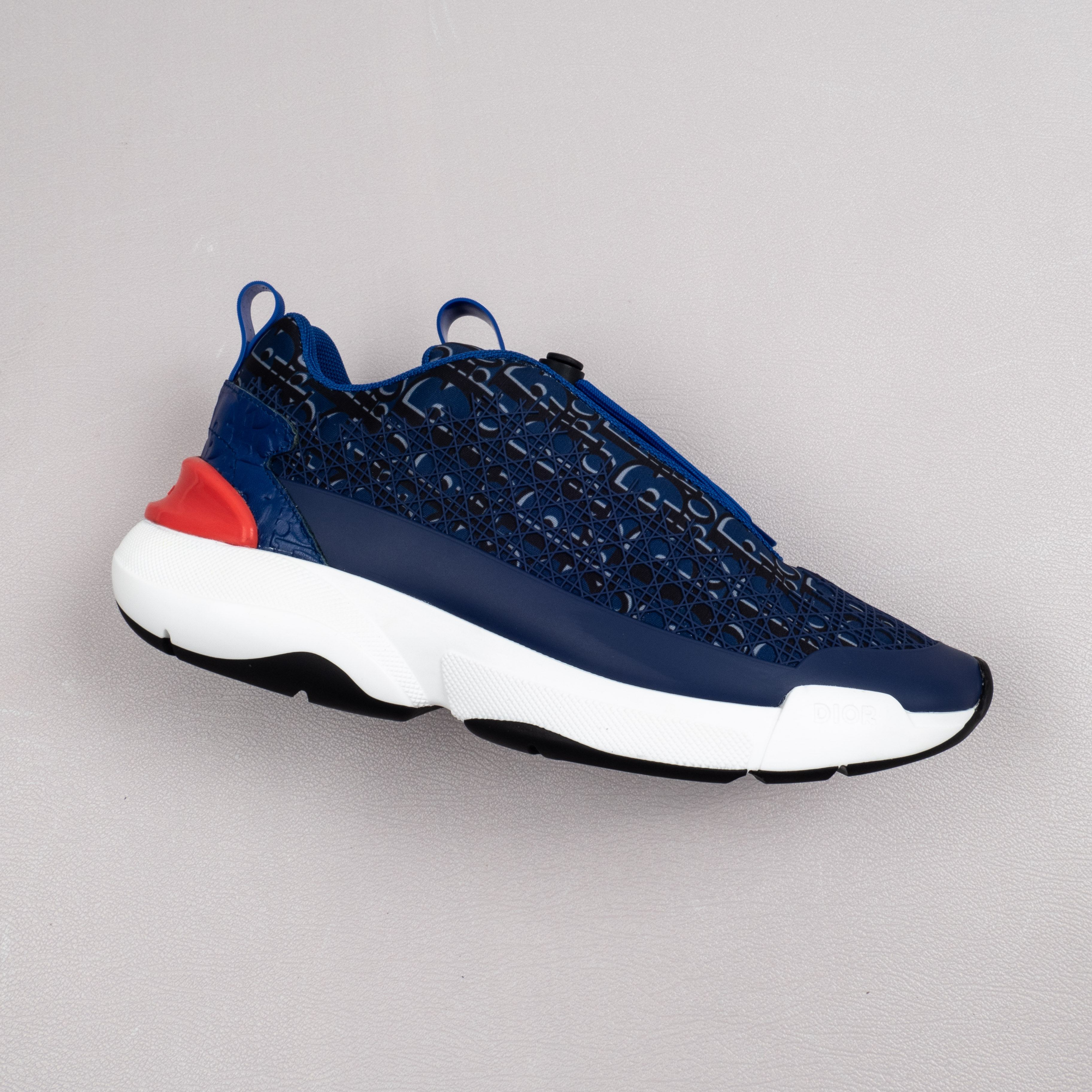 【Free shipping】 男女鞋 DlOR 运动休闲老爹鞋松紧鞋带红蓝色