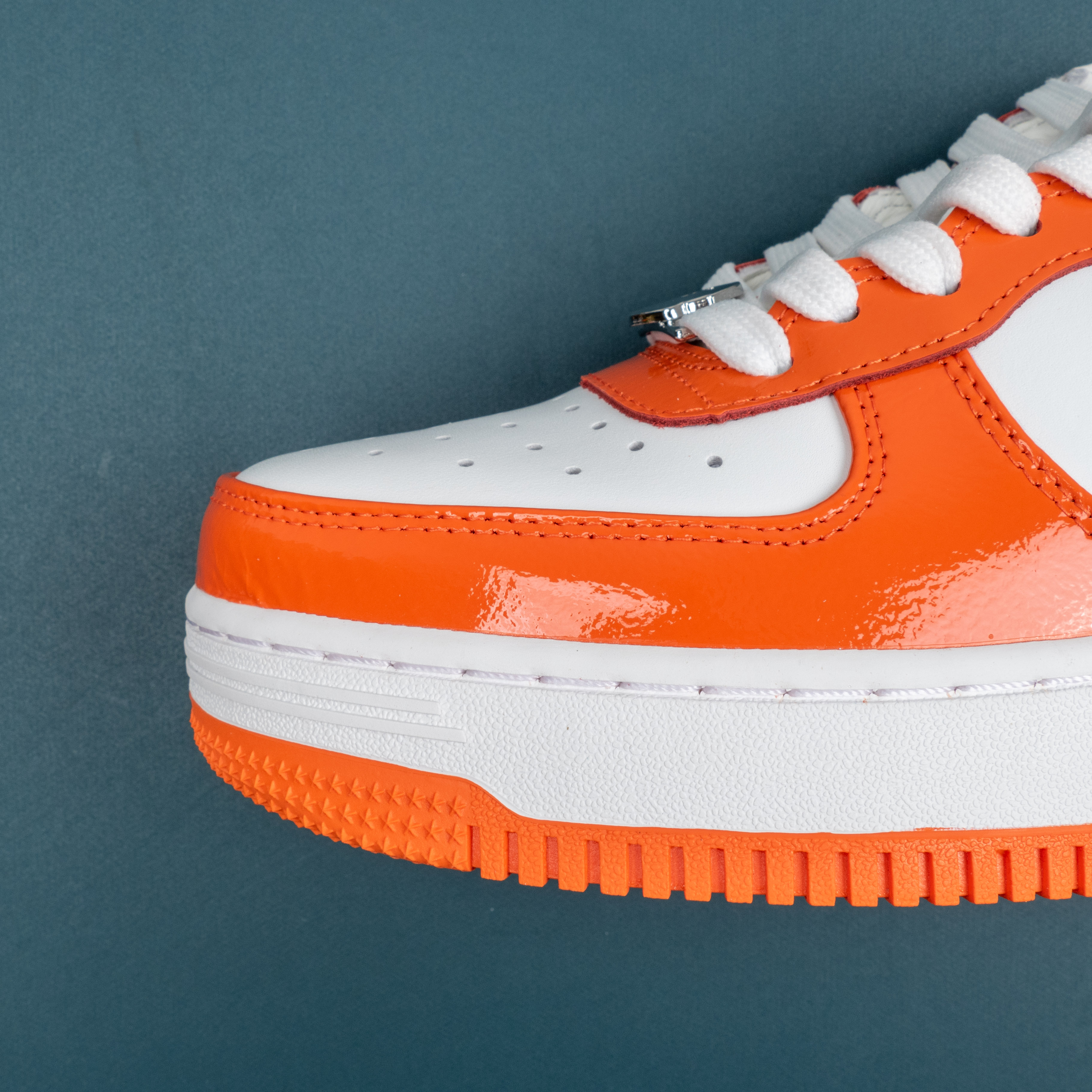 Patent Leather Orange White