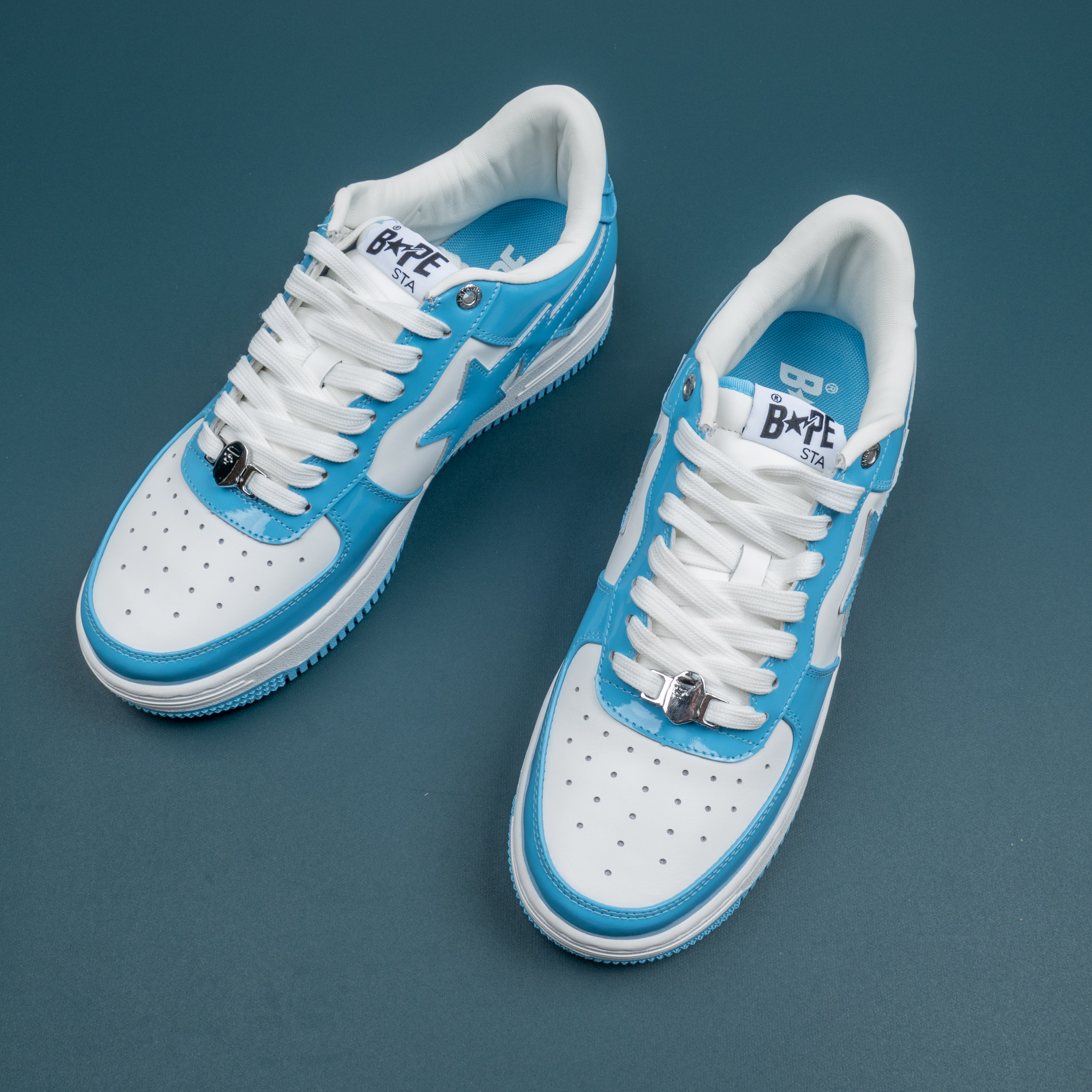 Patent Leather Blue White