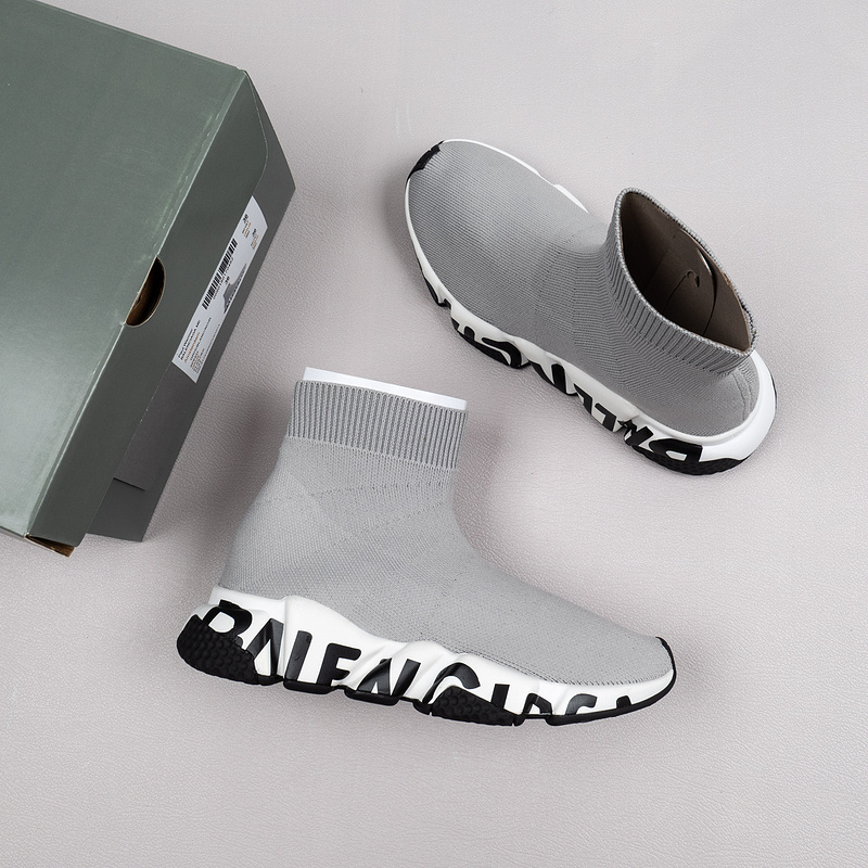 【Free Shipping】男女鞋 巴黎袜子鞋SPEED LOGO印花袜式针织运动鞋