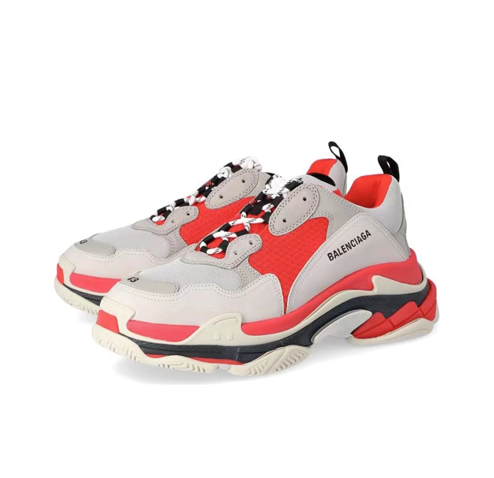 Triple S Red Grey