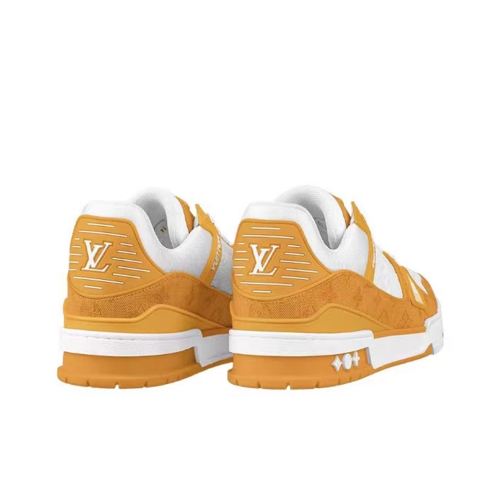 Trainer Yellow Monogram Denim White