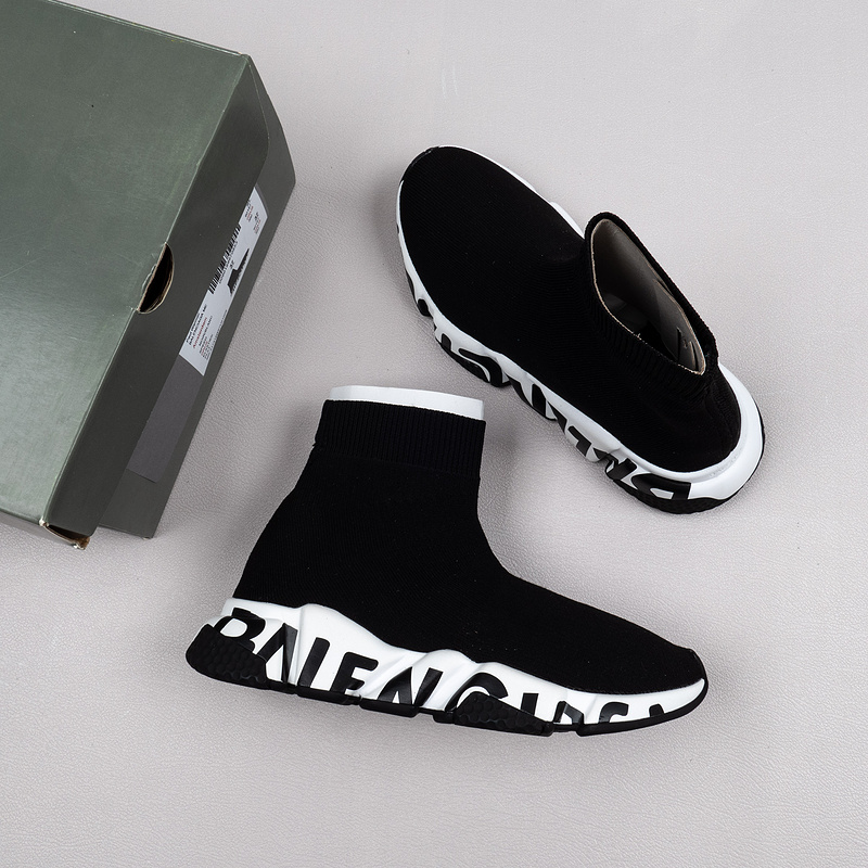 【Free Shipping】男女鞋 巴黎袜子鞋SPEED LOGO印花袜式针织运动鞋