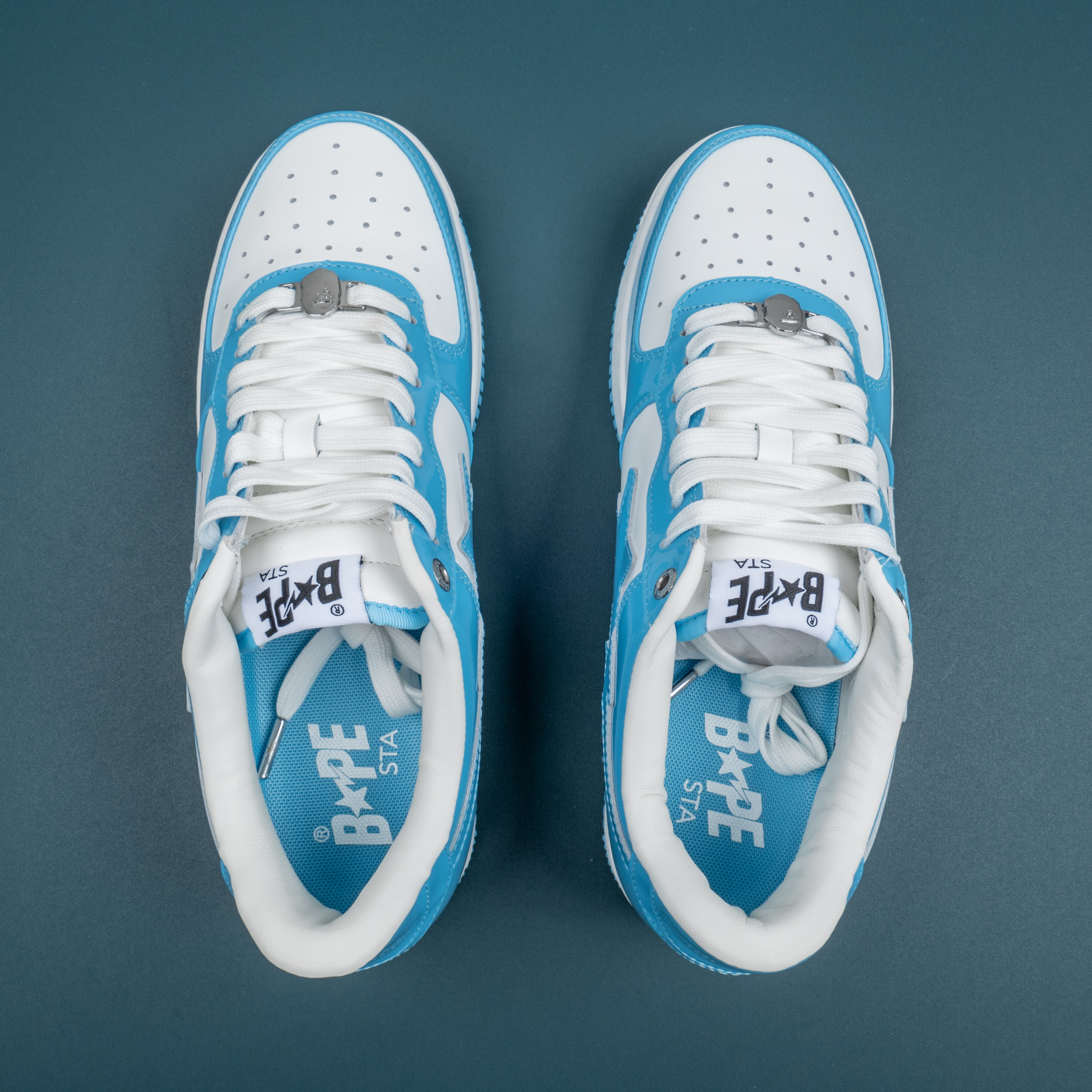 Patent Leather Blue White