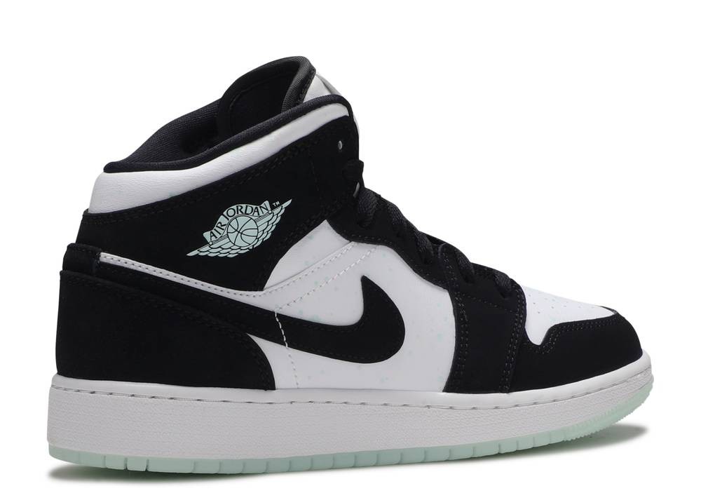 1's Mid White Black Teal Tint
