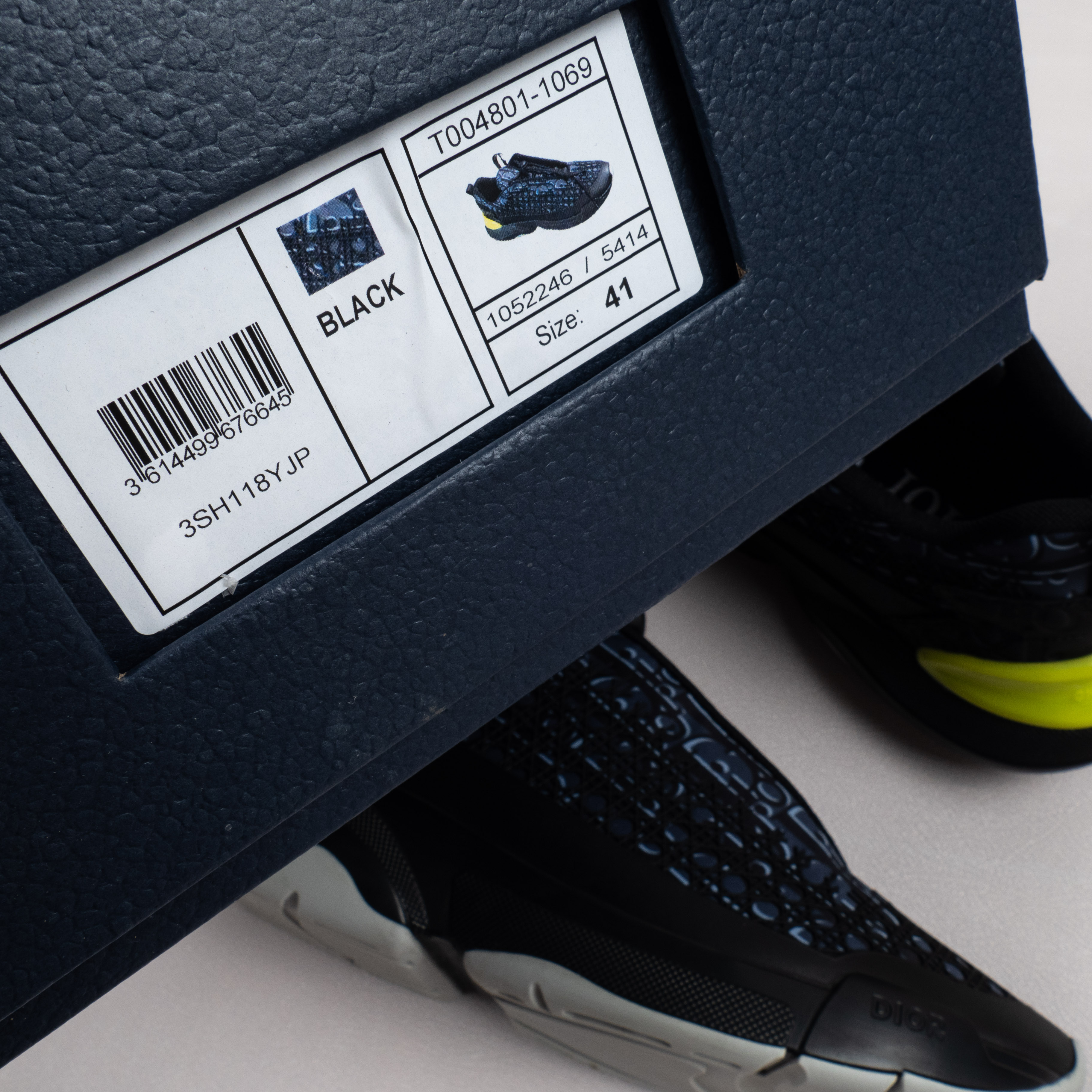 【Free shipping】 男女鞋 DlOR 运动休闲老爹鞋松紧鞋带黑蓝