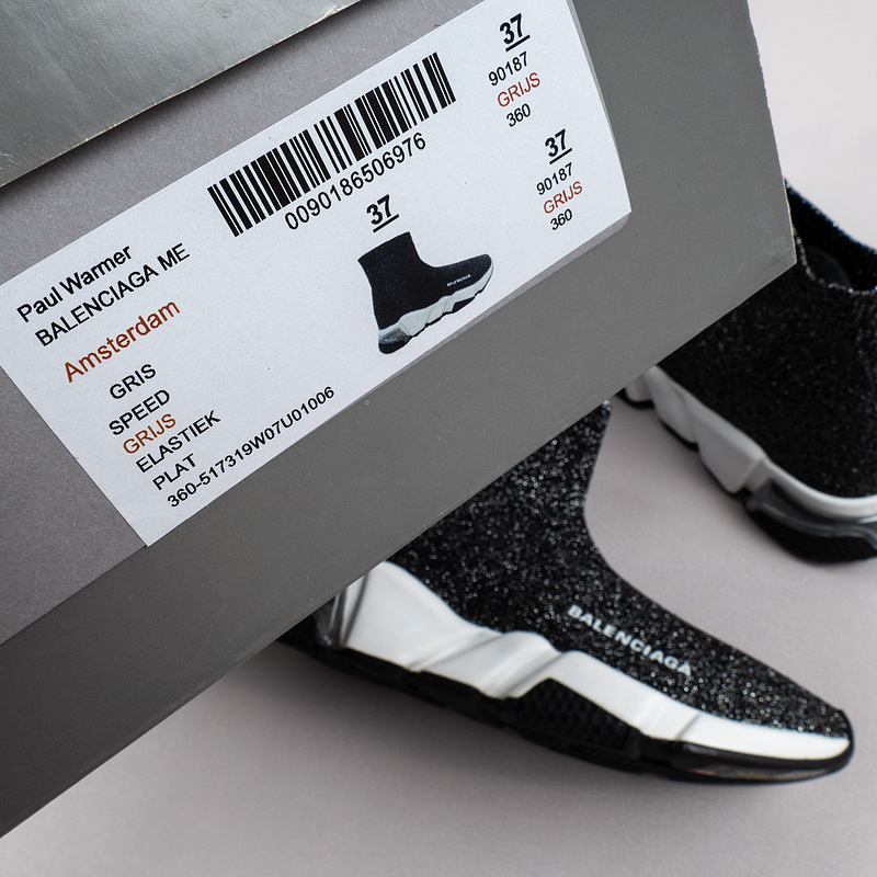 【Free Shipping】男女鞋 巴黎袜子鞋SPEED LOGO印花袜式针织运动鞋