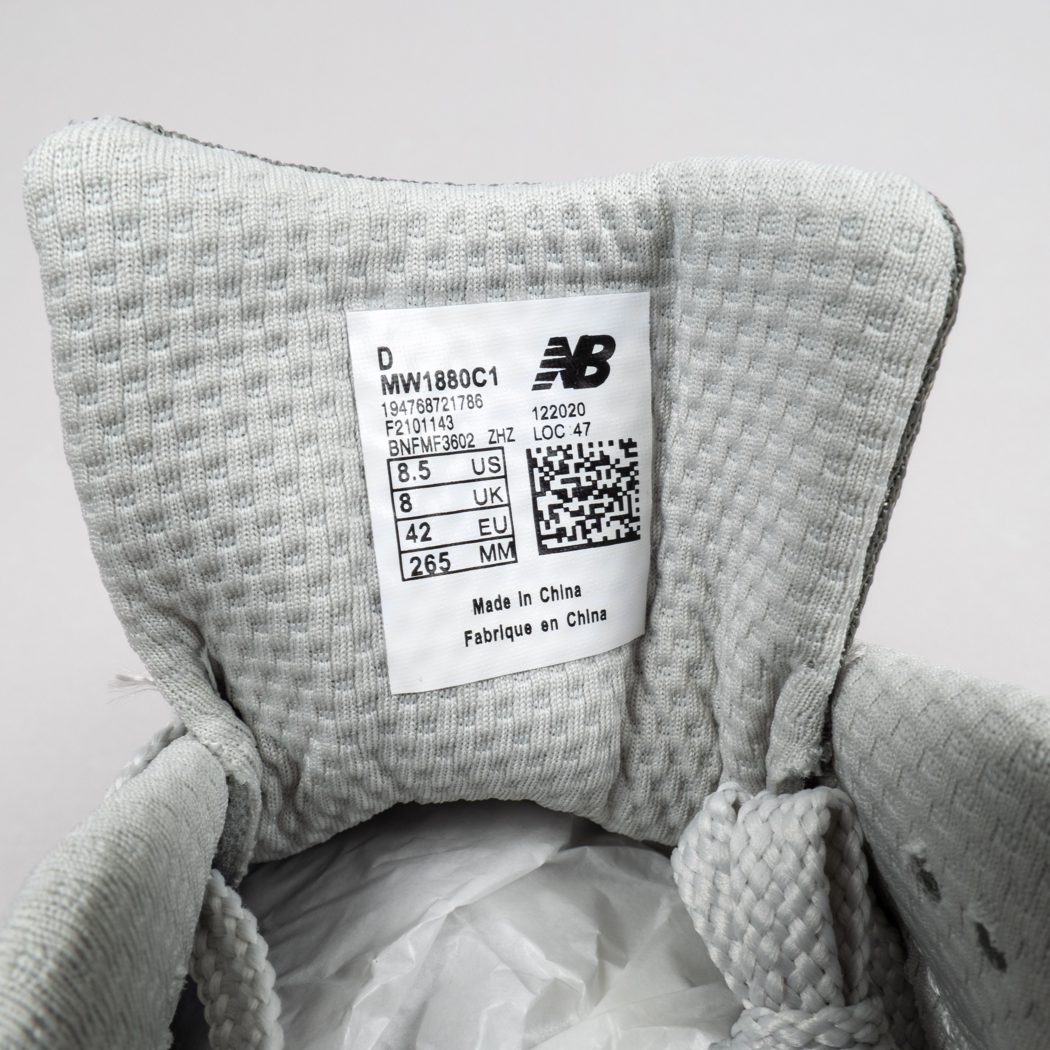 【Free Shipping】NB 2021款 3M1880系列元祖灰休闲运动鞋MW1880C1