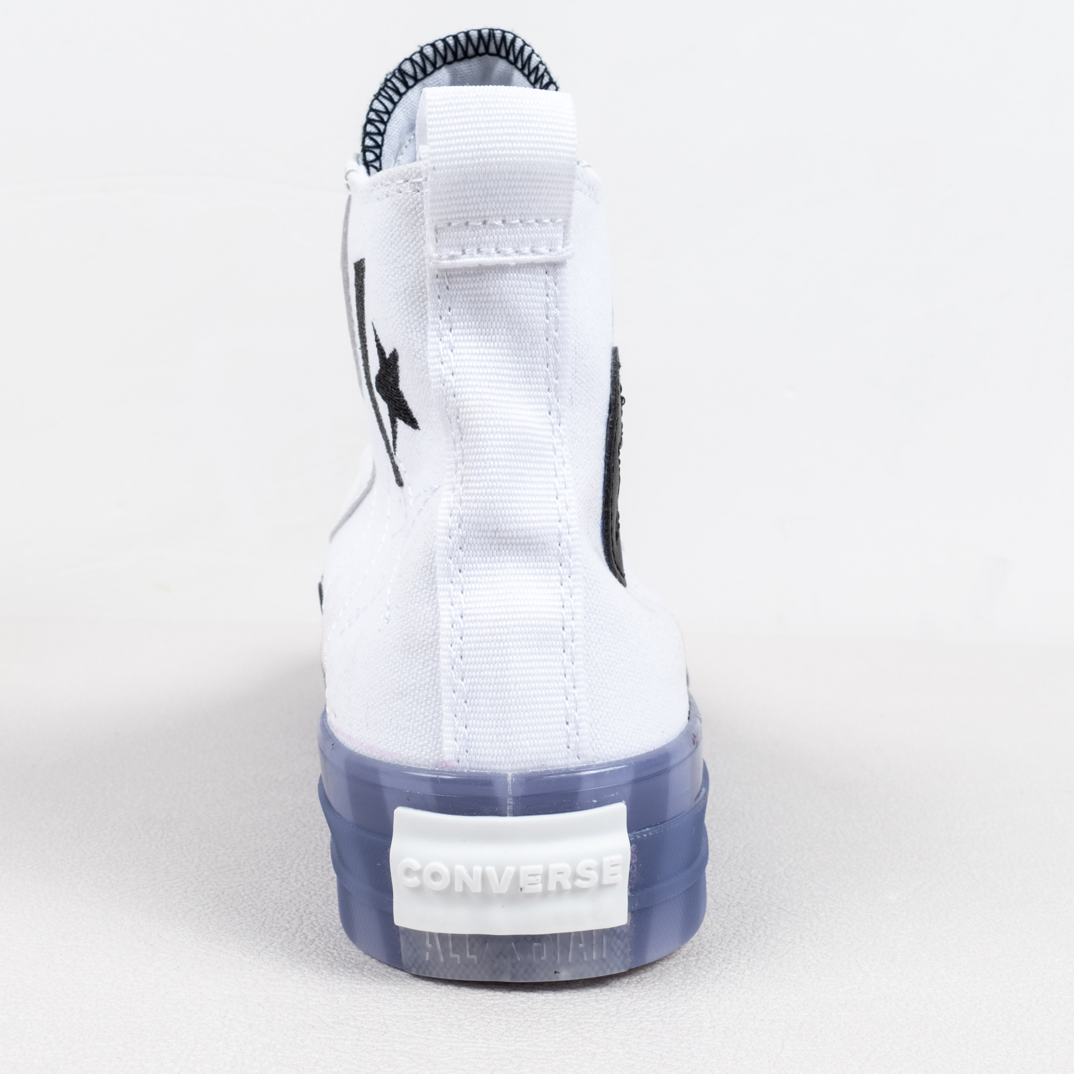 [Free Shipping] 男女鞋 Converse CX果冻半透明底白黑色小闪电复古高帮帆布鞋 169468C