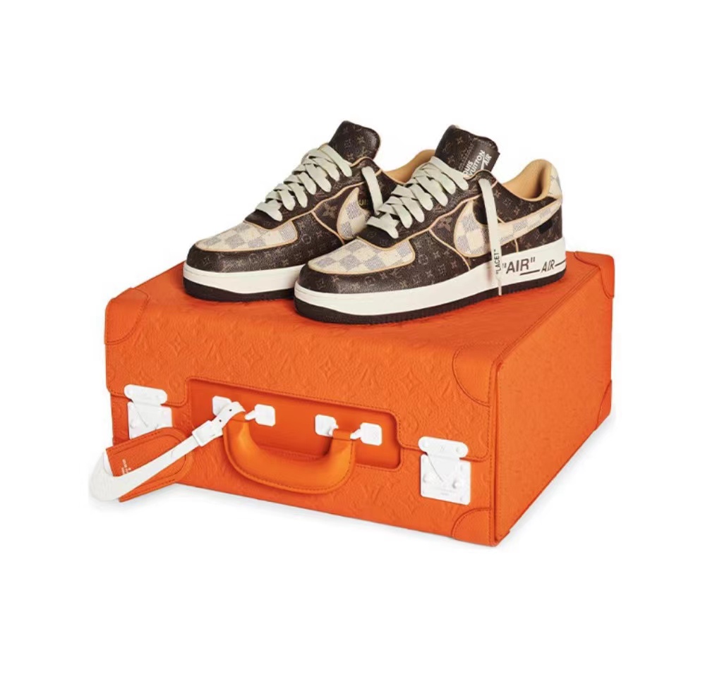 L&V AF 1 Low Louis Vuitton Monogram Brown Damier Azur
