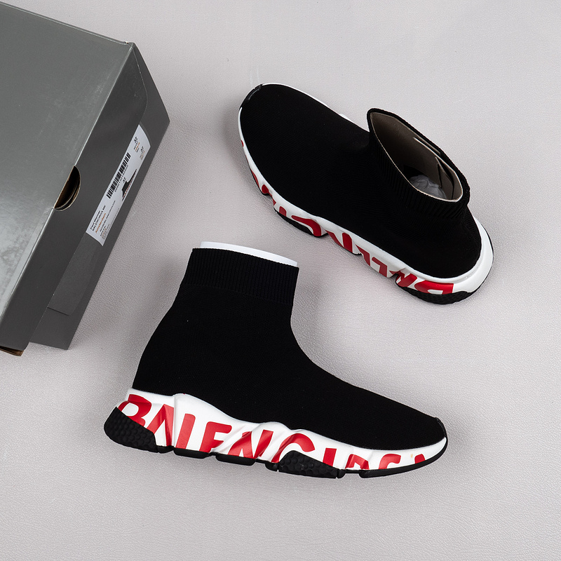 【Free Shipping】男女鞋 巴黎袜子鞋SPEED LOGO印花袜式针织运动鞋