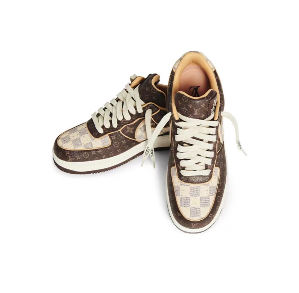L&V AF 1 Low Louis Vuitton Monogram Brown Damier Azur
