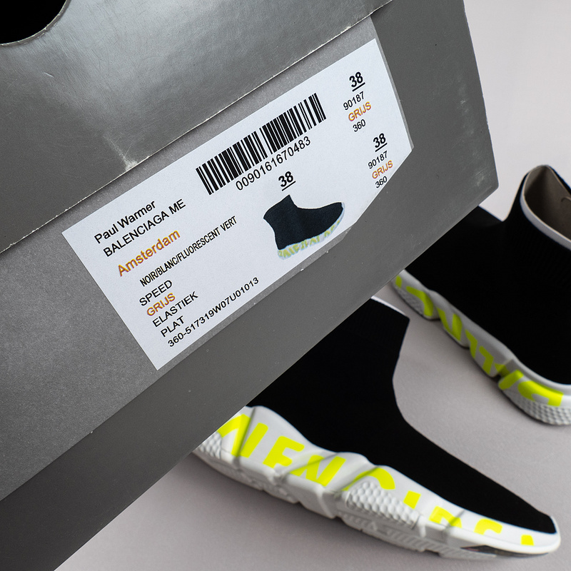 【Free Shipping】男女鞋 巴黎袜子鞋SPEED LOGO印花袜式针织运动鞋