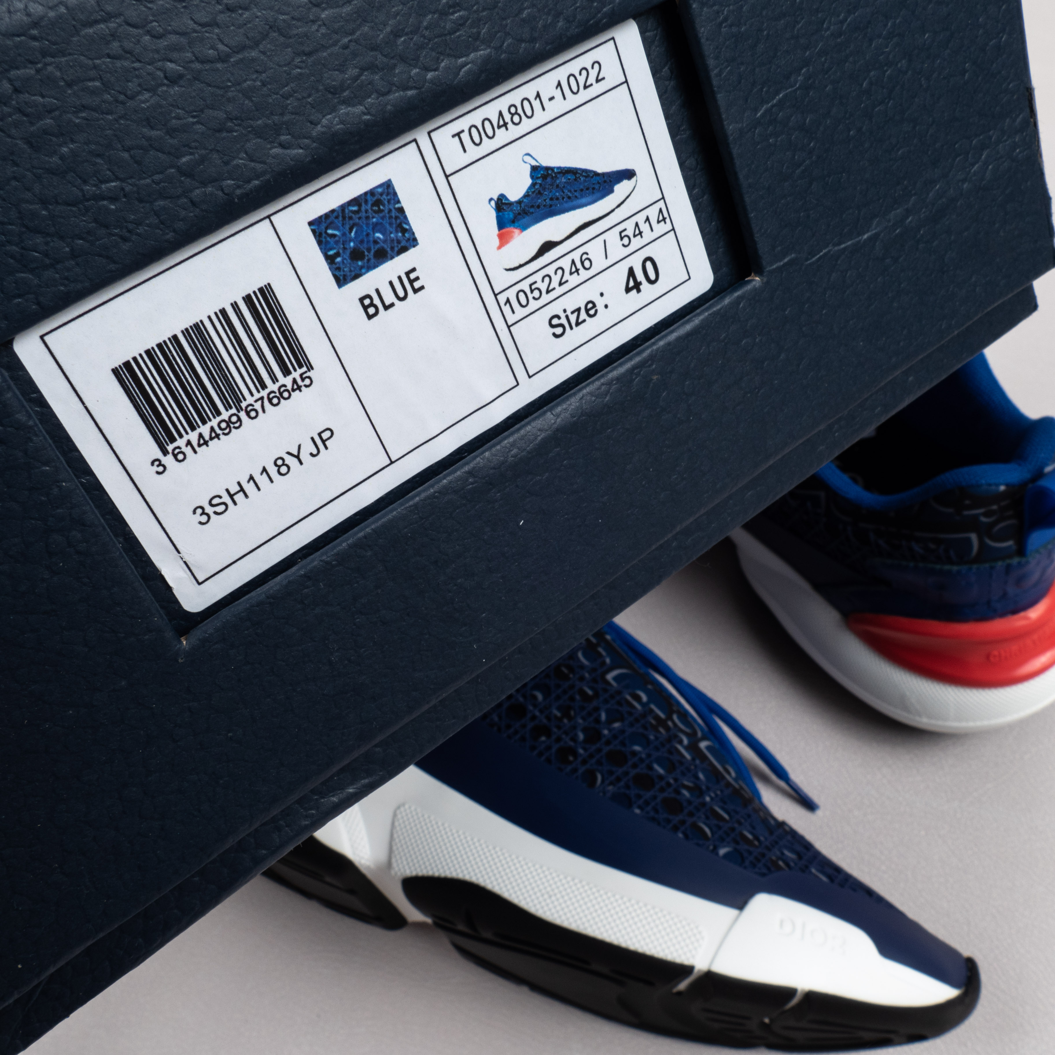 【Free shipping】 男女鞋 DlOR 运动休闲老爹鞋松紧鞋带红蓝色