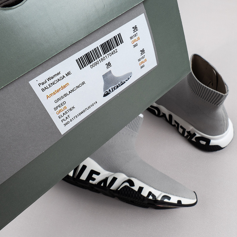 【Free Shipping】男女鞋 巴黎袜子鞋SPEED LOGO印花袜式针织运动鞋