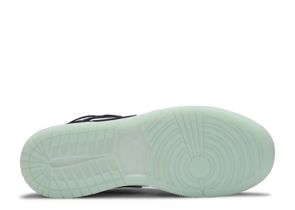 1's Mid White Black Teal Tint