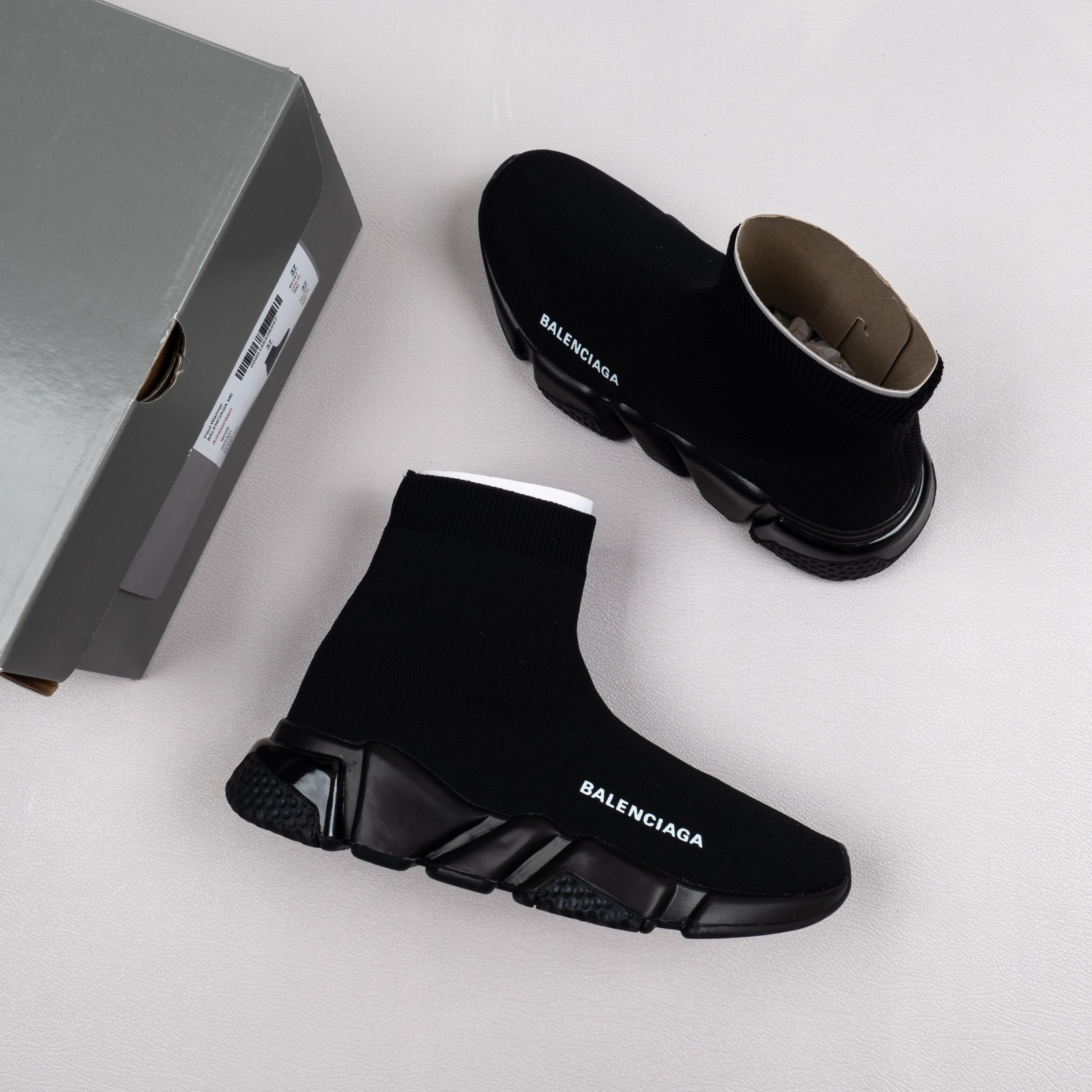 【Free Shipping】男女鞋 巴黎袜子鞋SPEED LOGO印花袜式针织运动鞋