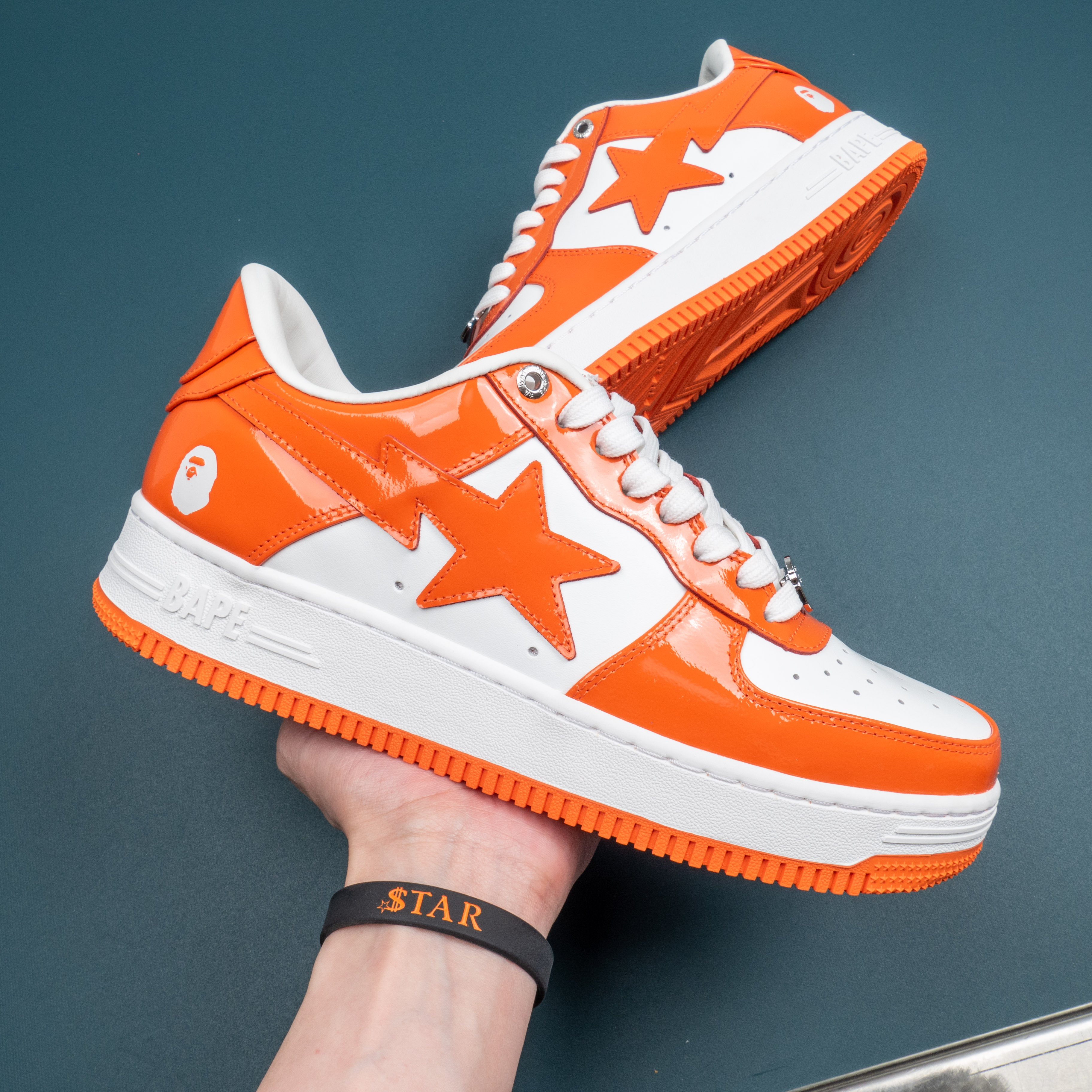 Patent Leather Orange White