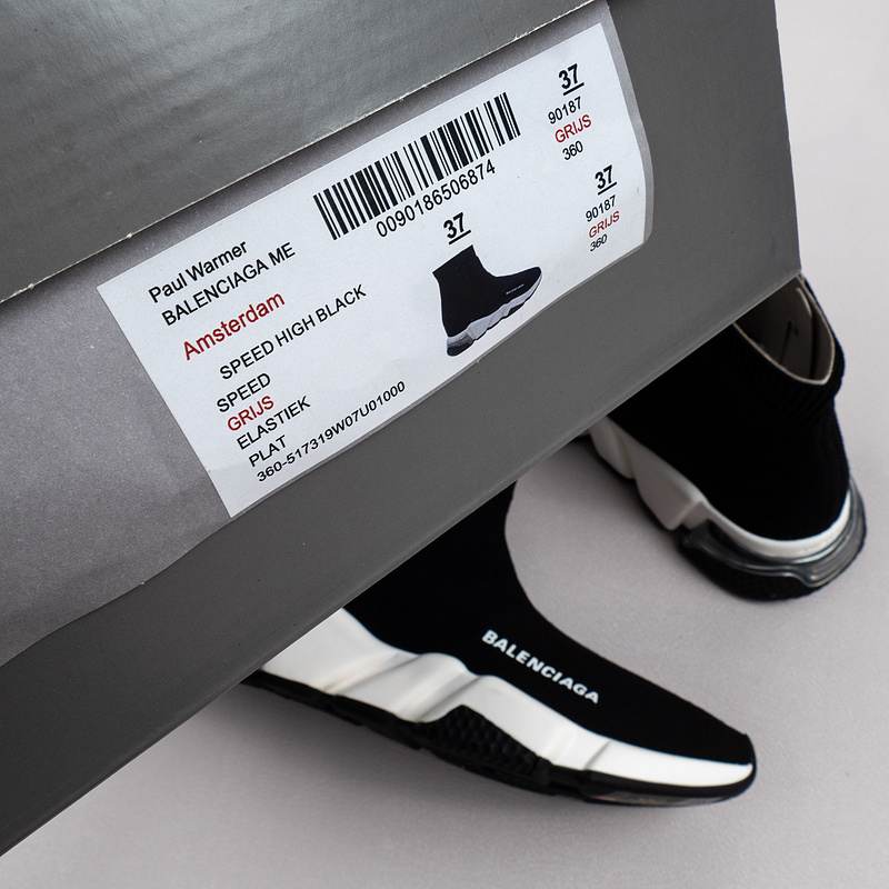 【Free Shipping】男女鞋 巴黎袜子鞋SPEED LOGO印花袜式针织运动鞋