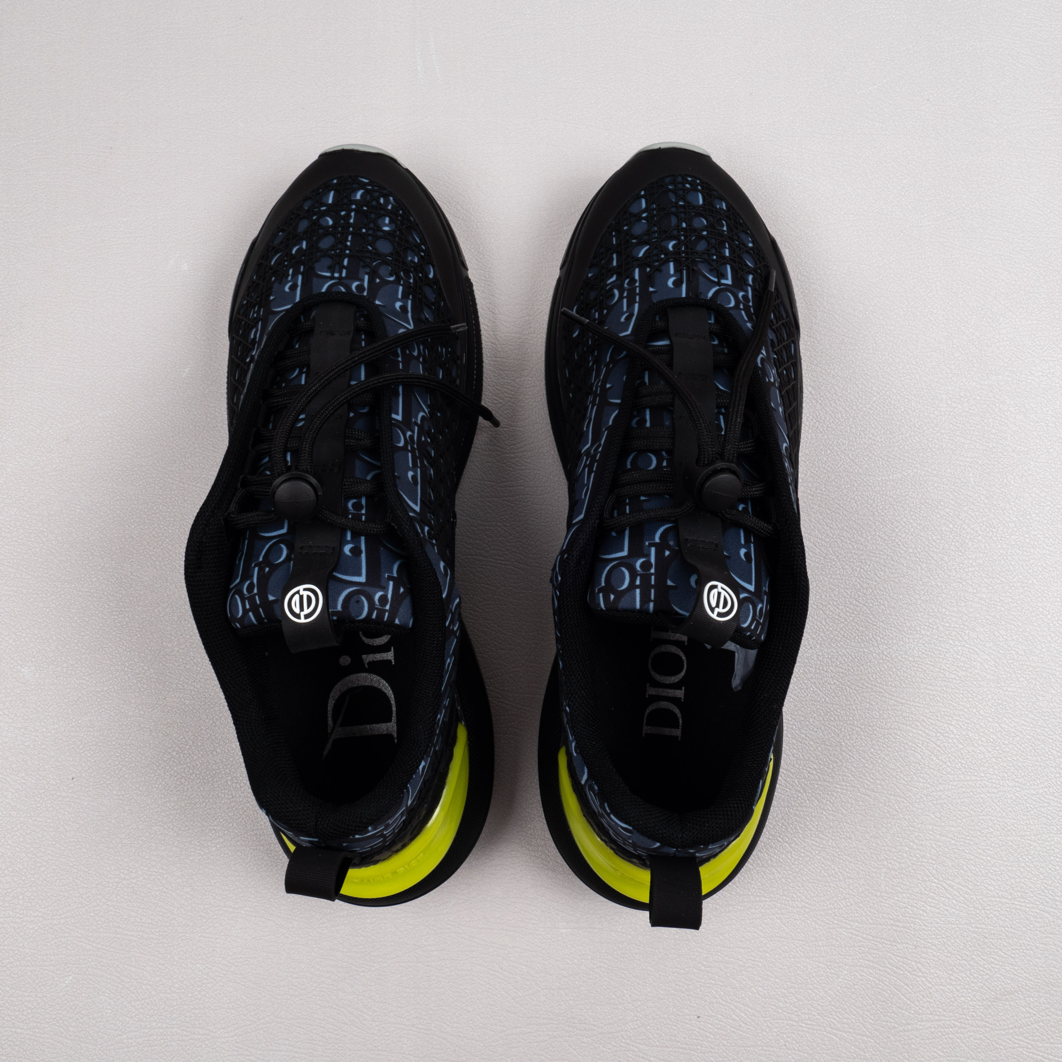 【Free shipping】 男女鞋 DlOR 运动休闲老爹鞋松紧鞋带黑蓝