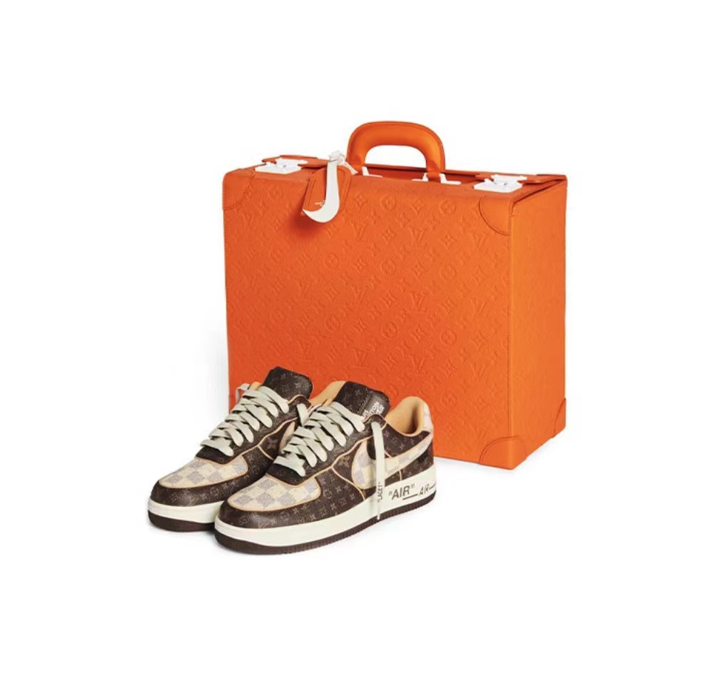 L&V AF 1 Low Louis Vuitton Monogram Brown Damier Azur