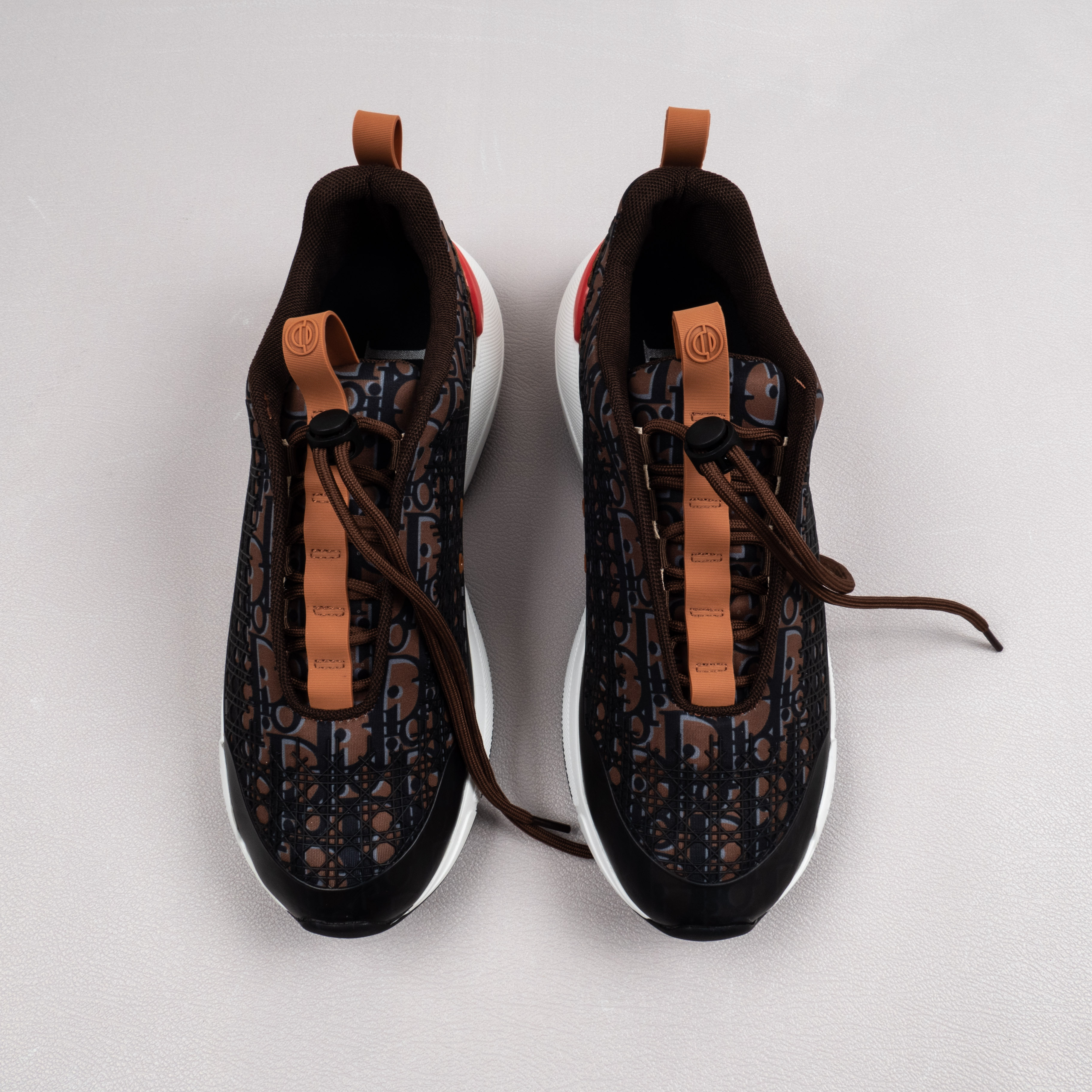 Footwear for men and women DlOR Athleisure dad shoes elasticated lace brown