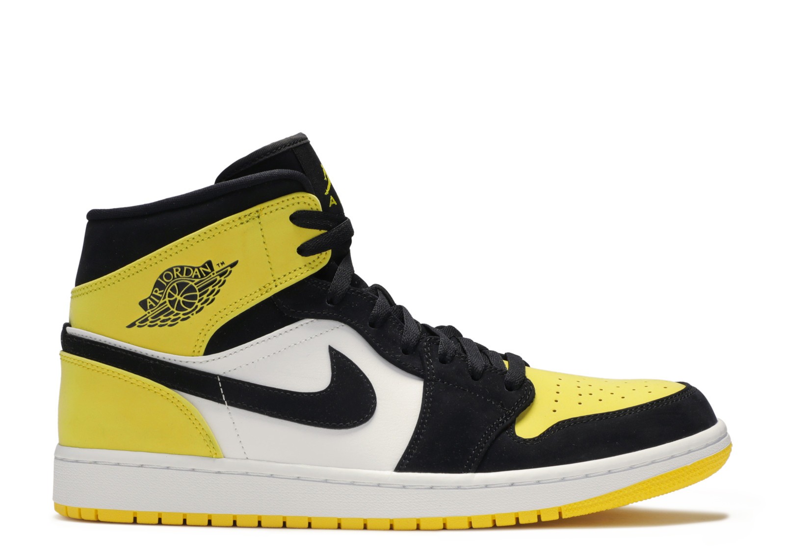 1's Mid Yellow Toe Black