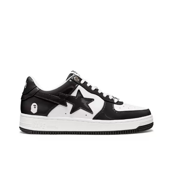 A Bathing Ape Patent Leather Black White 001FWI701002I