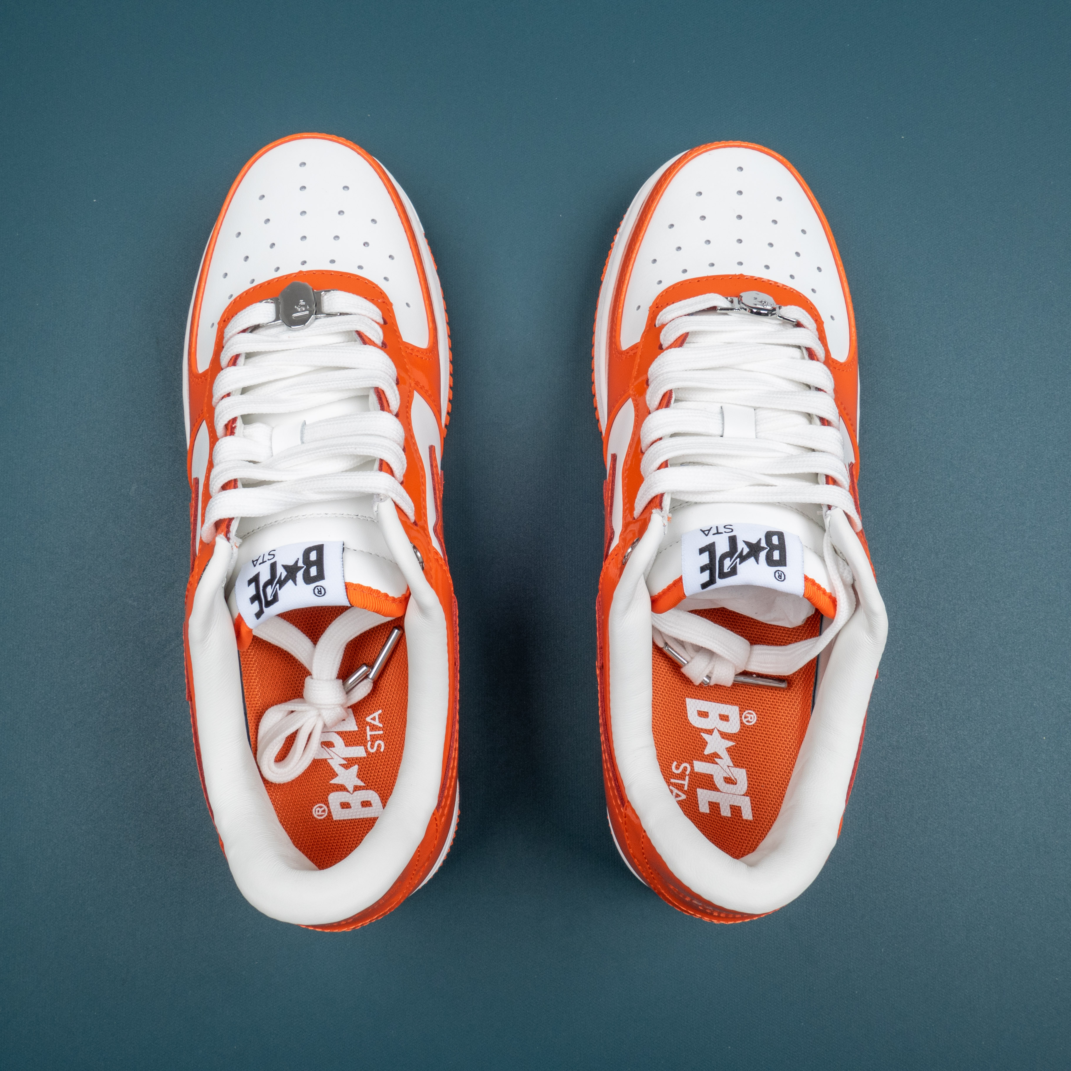 Patent Leather Orange White