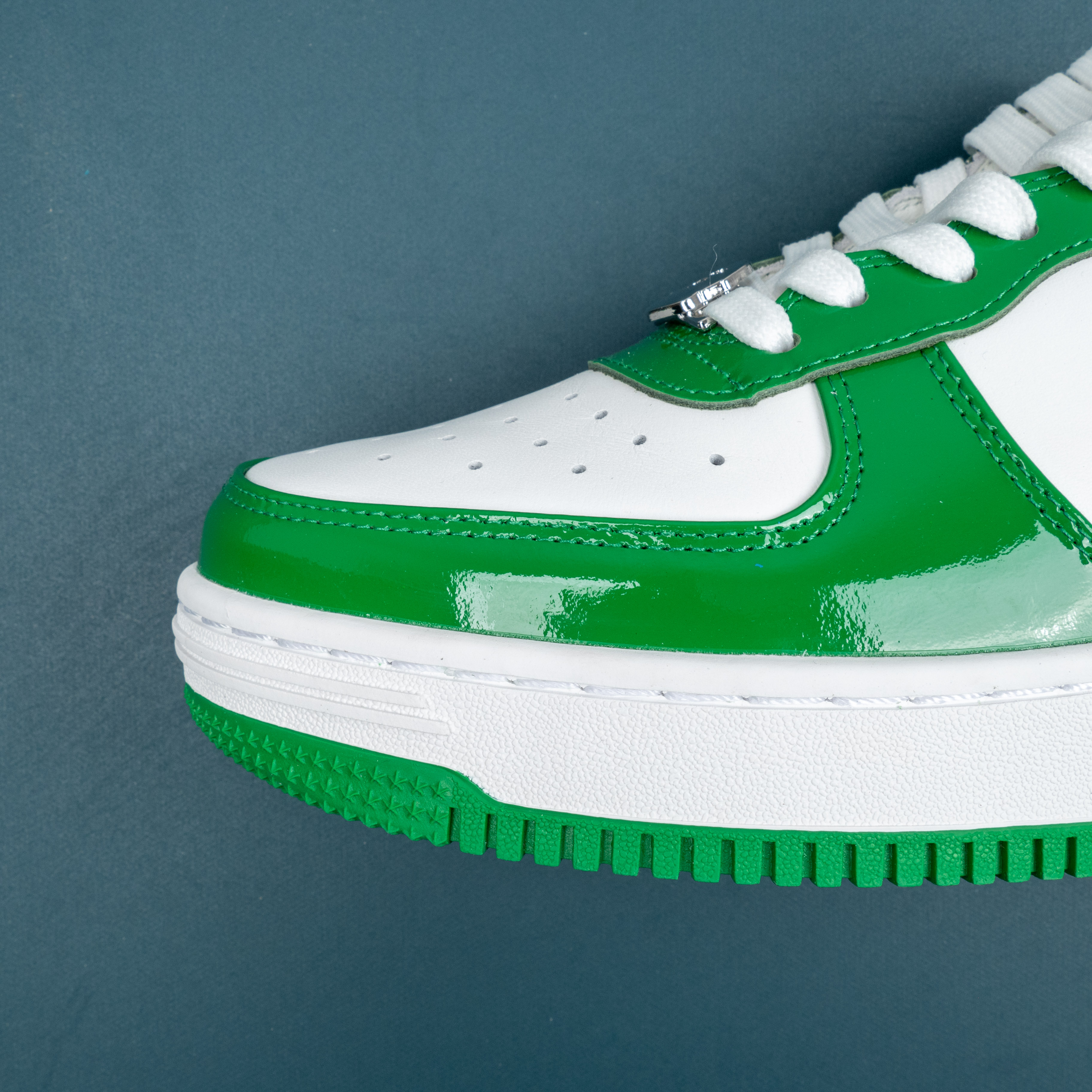 Patent Leather Green White